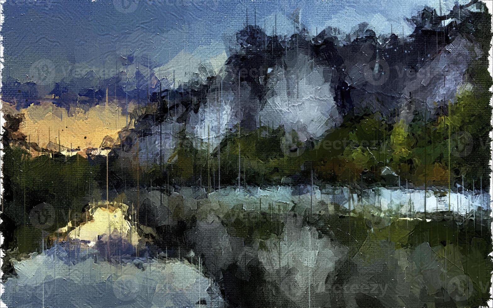 Abstract Nature impressionism Digital Painting illustration photo