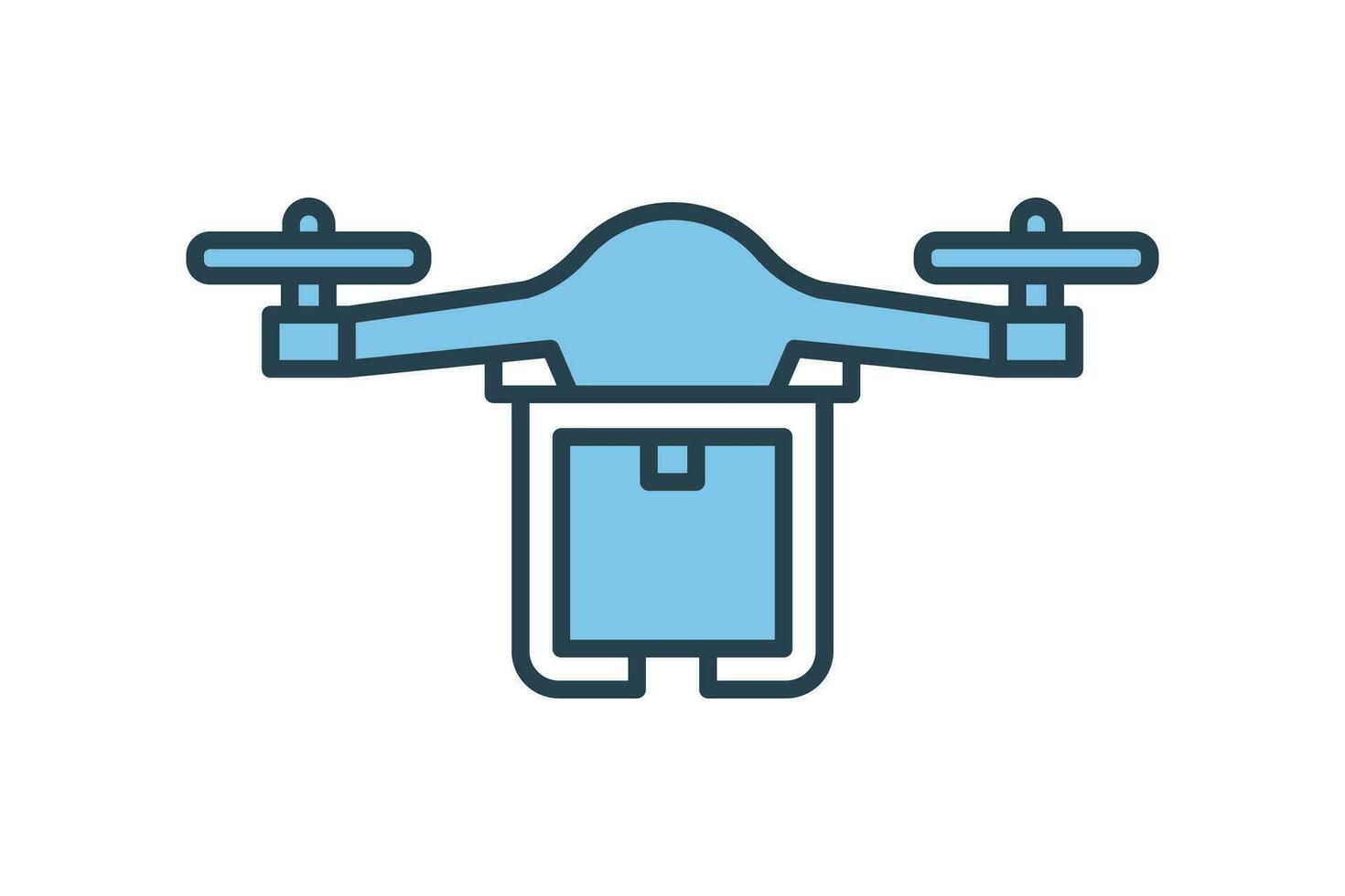 Delivery Drone Icon. Icon related to Delivery. suitable for web site, app, user interfaces, printable etc. flat line icon style. Simple vector design editable