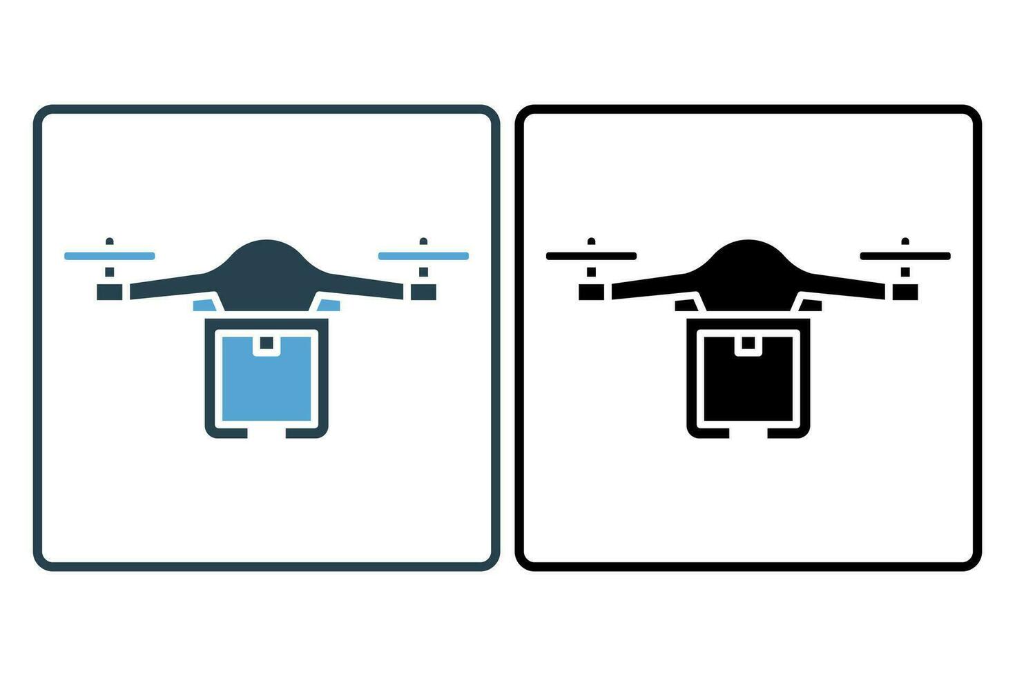 Delivery Drone Icon. Icon related to Delivery. suitable for web site, app, user interfaces, printable etc. flat line icon style. Simple vector design editable