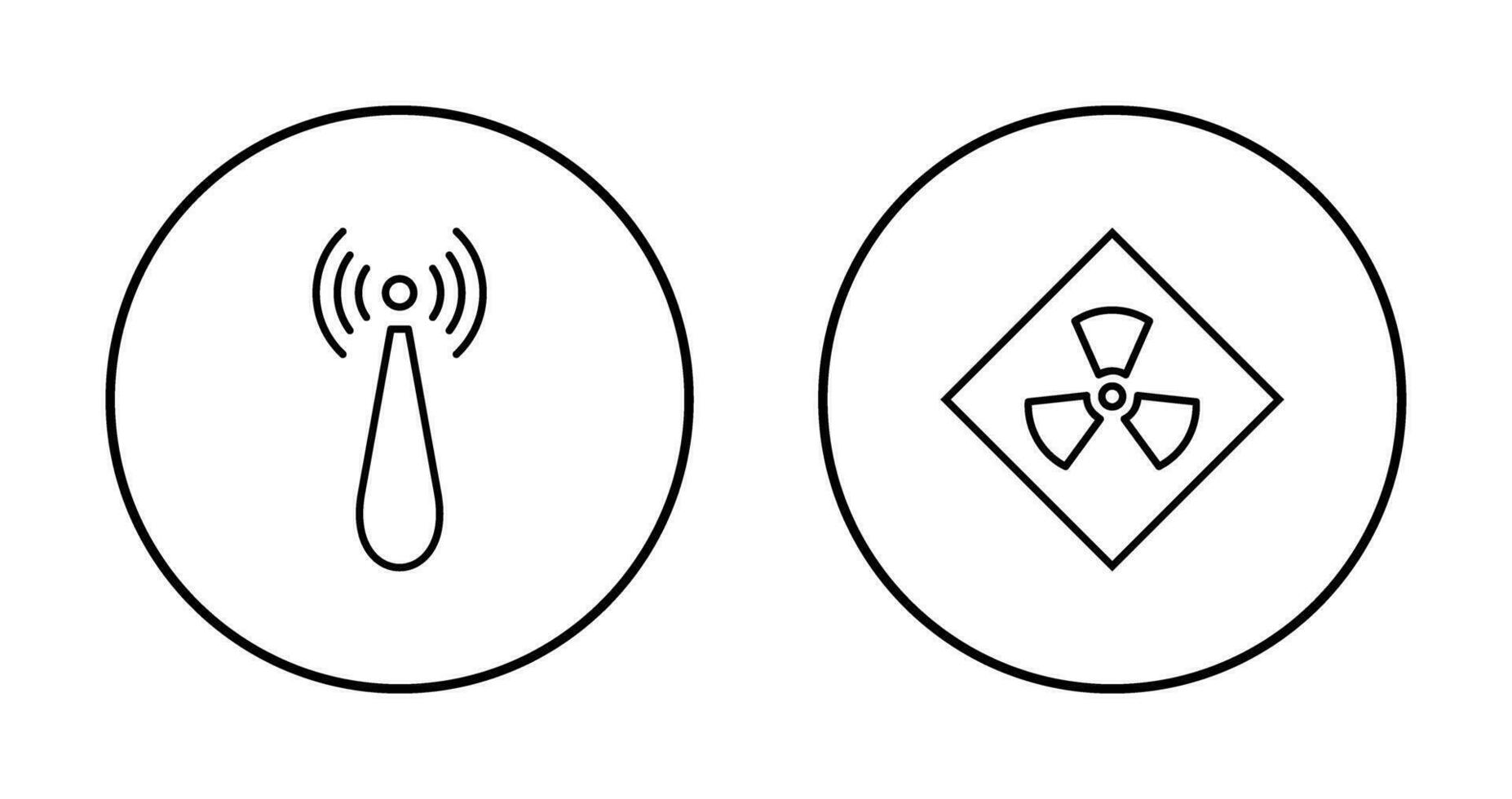 non ionizing radiation and radiation Icon vector