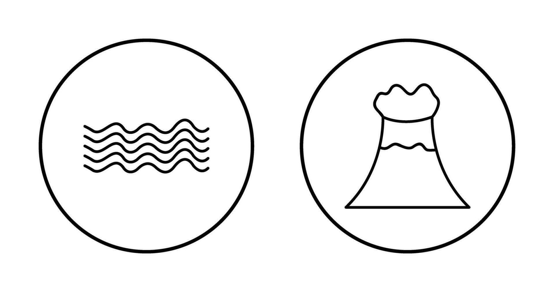 magnetic waves and volcano Icon vector