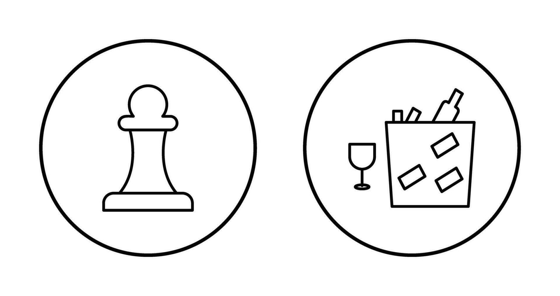 pawn and wine bottle in ice  Icon vector