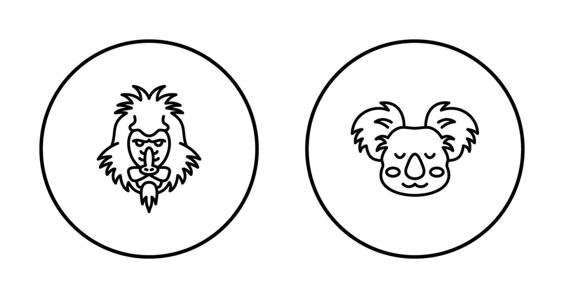 Mandrill and Koala Icon vector