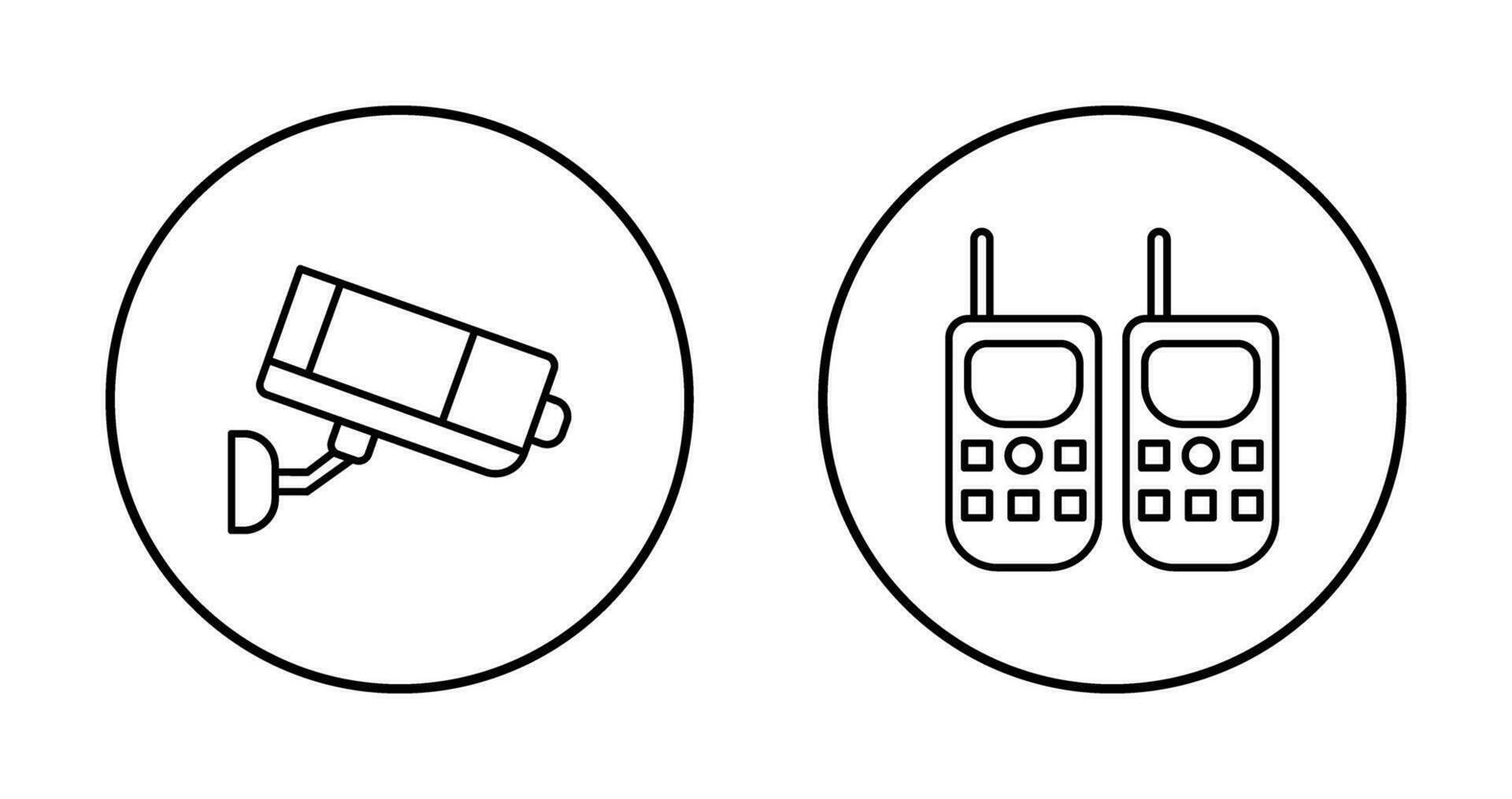 CCTV Camera and Walkie Talkie Icon vector