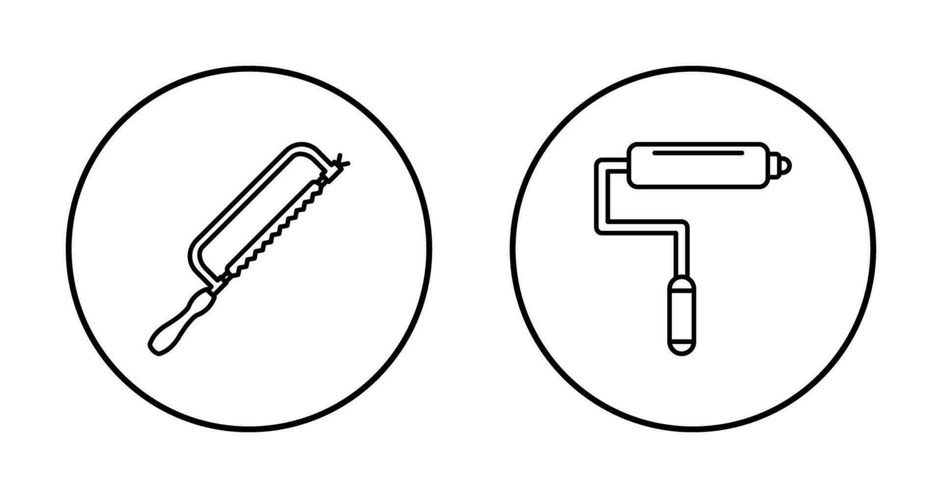 Hacksaw and Paint Roller Icon vector