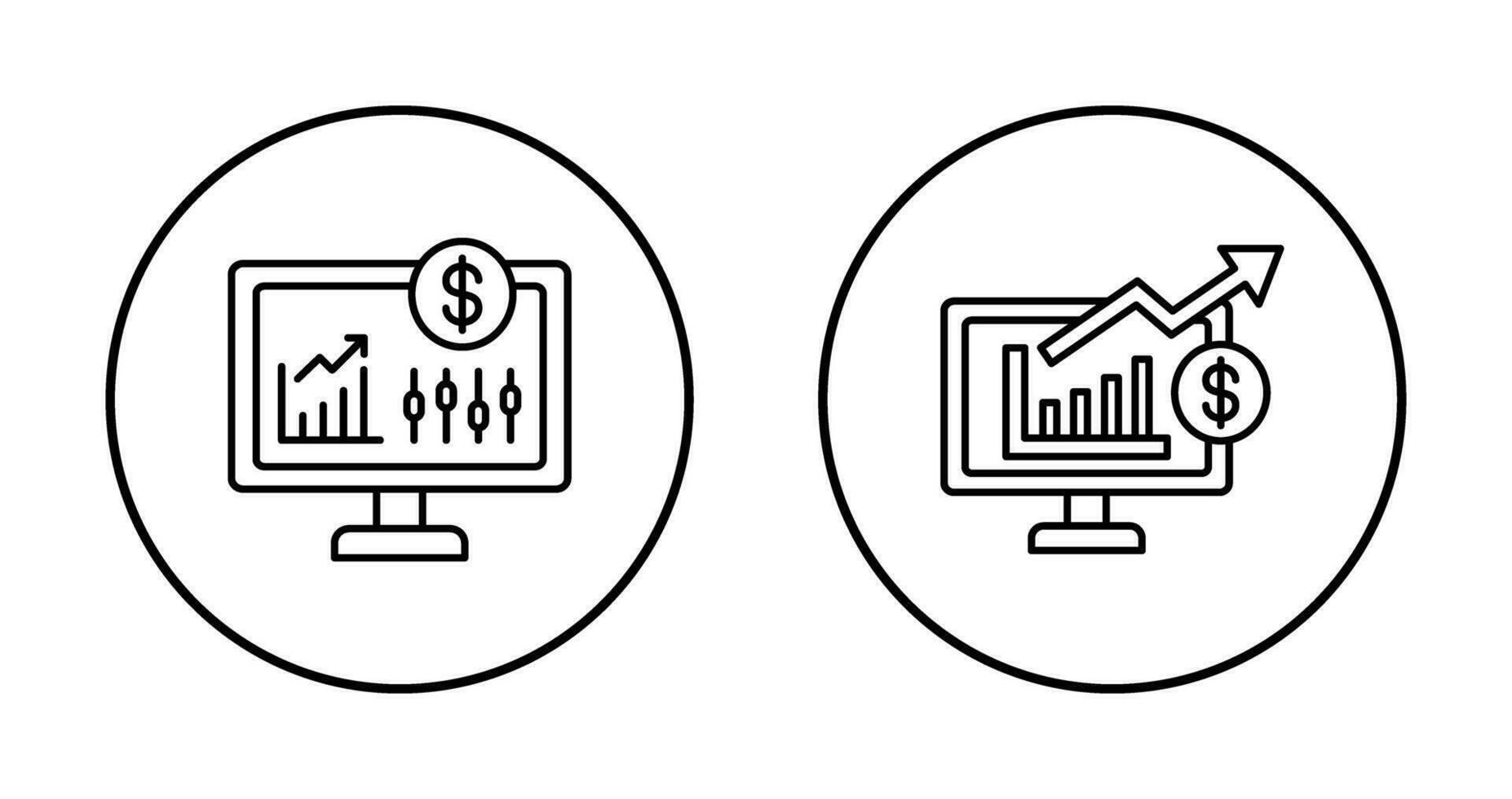 valores mercado y ganancias icono vector