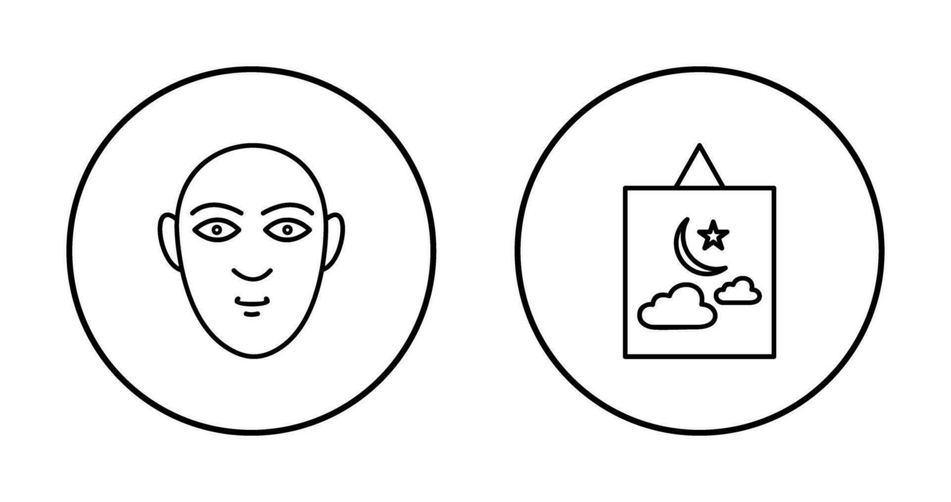 Human face and Hanging Icon vector