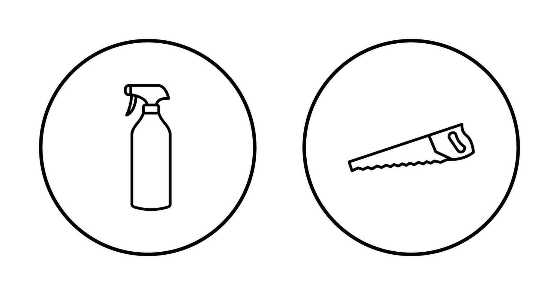 Spray bottle and Handsaw Icon vector
