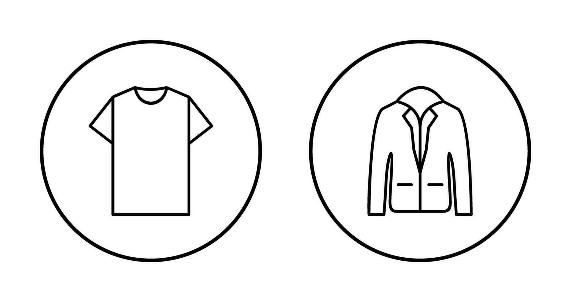 Plain T Shirt and Stylish Jacket Icon vector