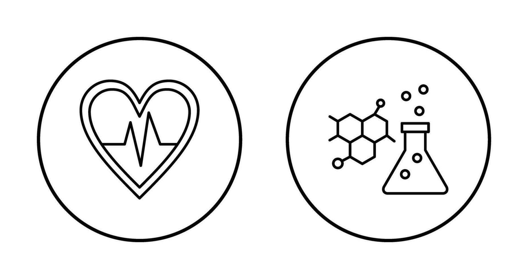 Cardiogram and Chemistry Icon vector