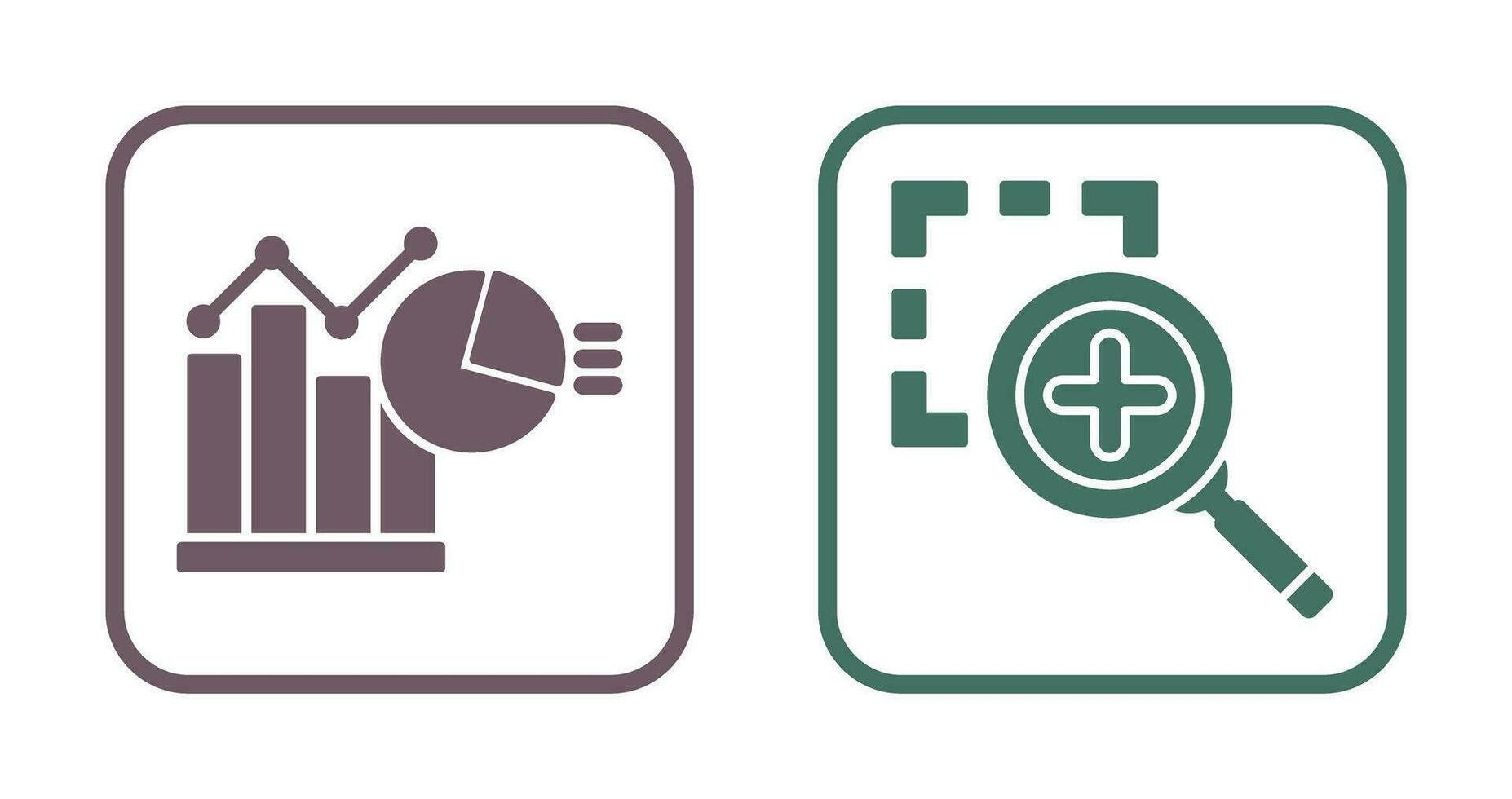 Bar Chat and Zoom In Icon vector