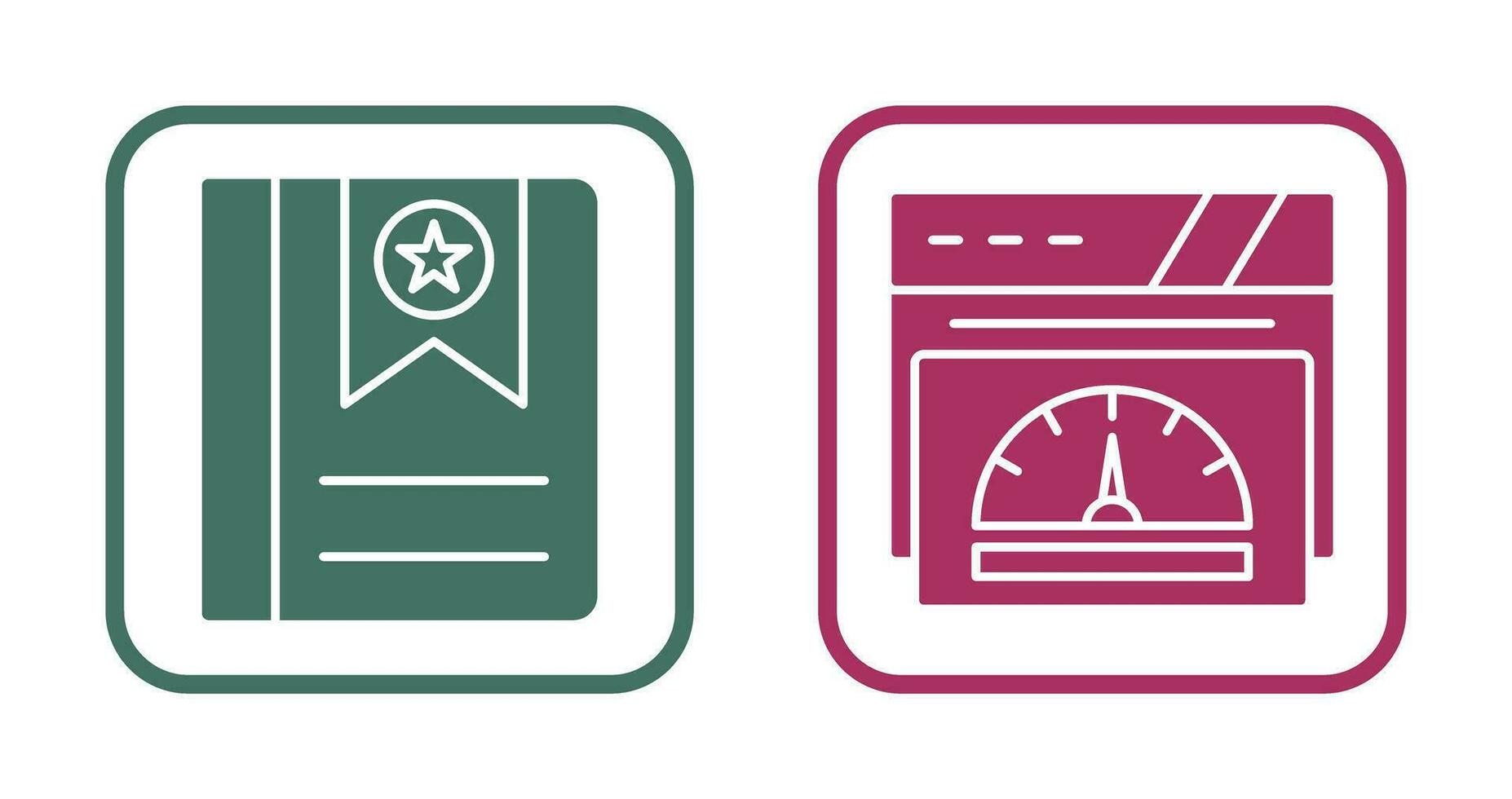 Bookmark and Speedometer Icon vector