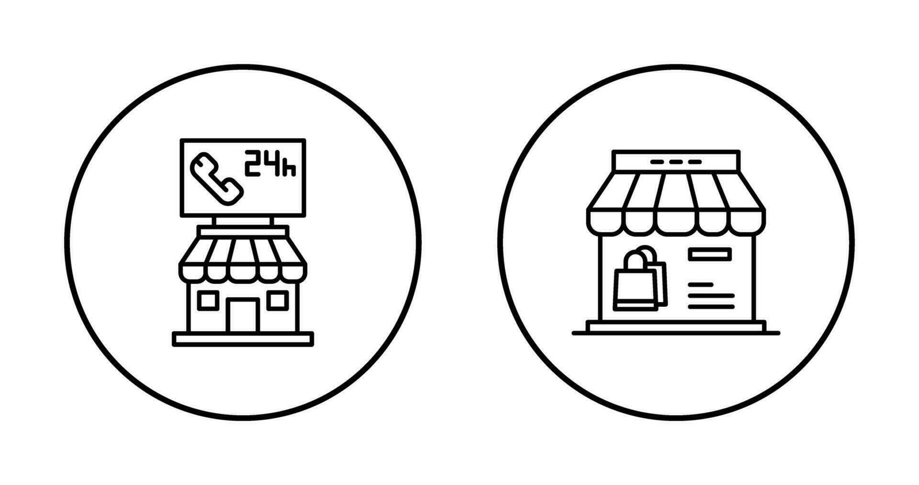 24 Hour and Store Icon vector