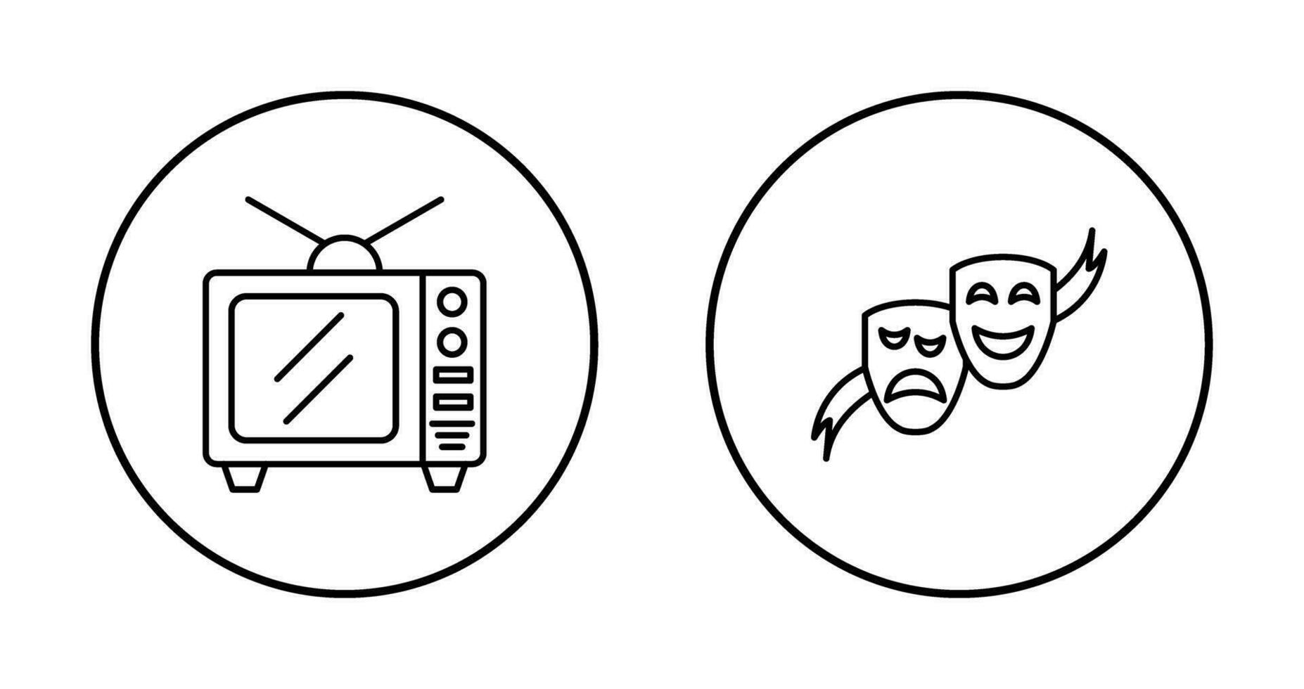 Tv and Theater Masks Icon vector