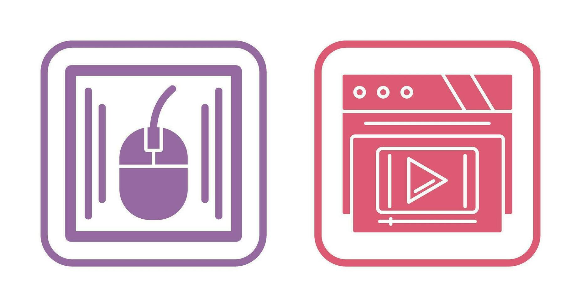 Mouse and Video Player Icon vector