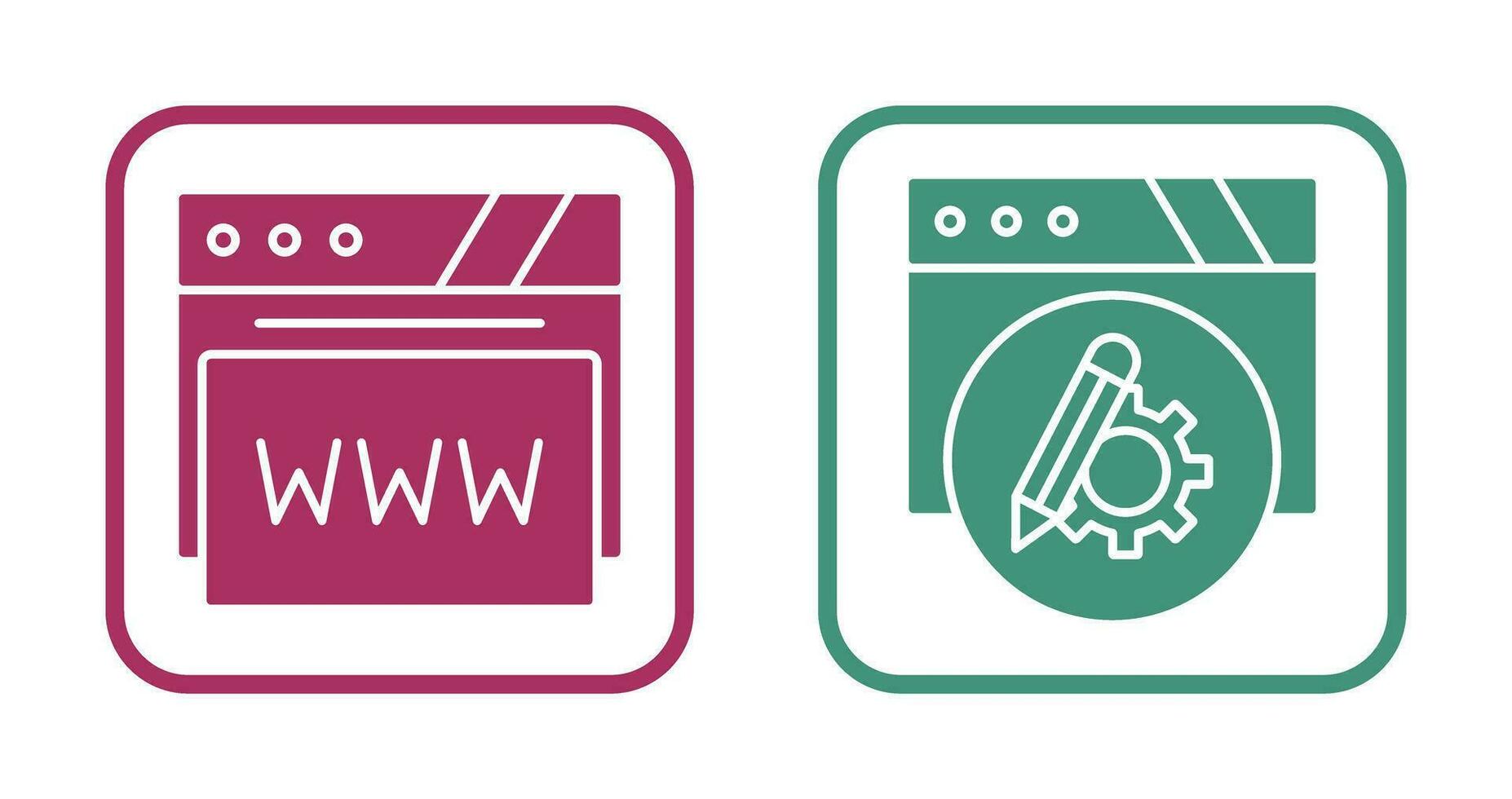 Setting and Web Browser Icon vector