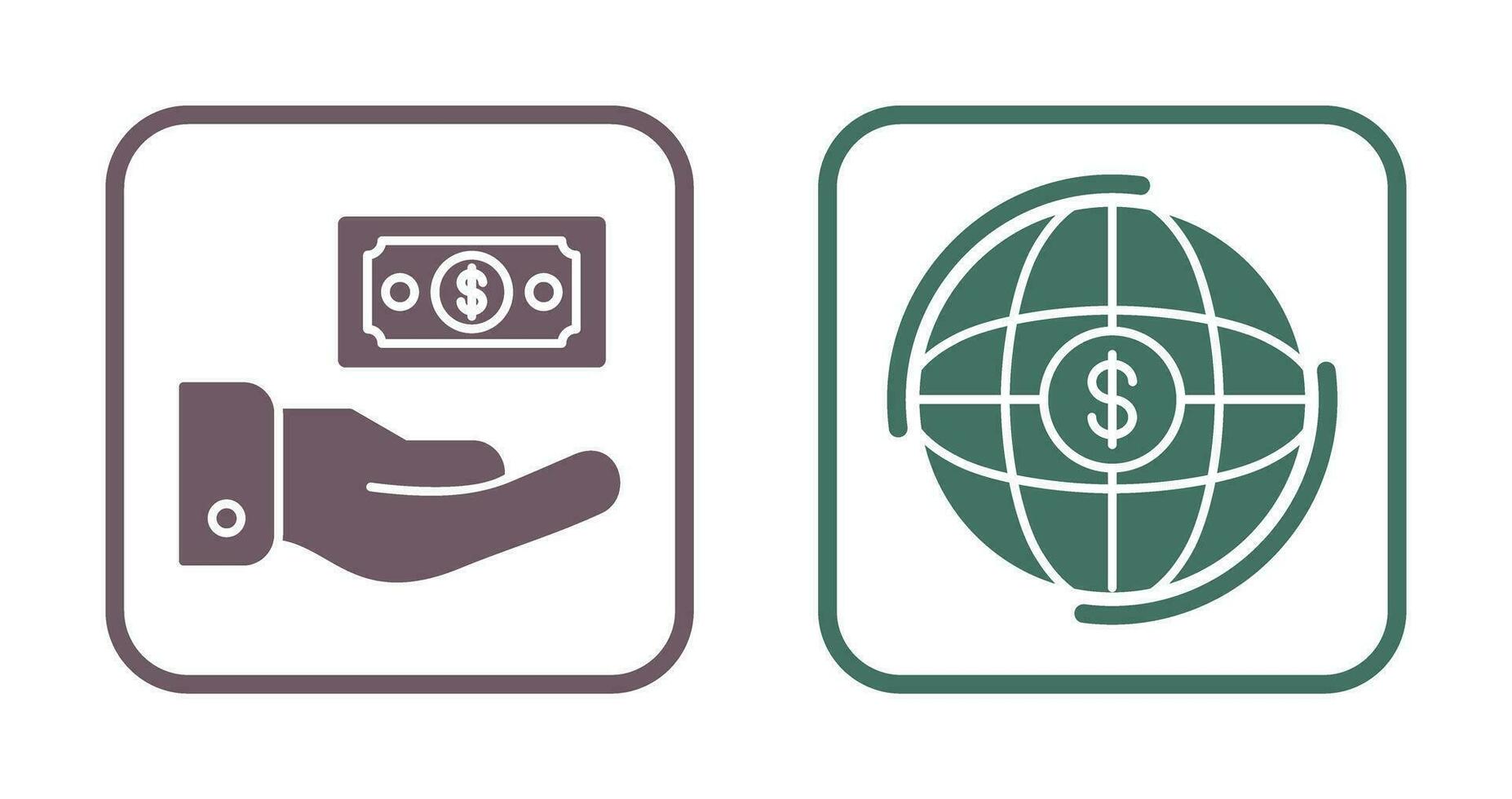 Money and Globe Icon vector