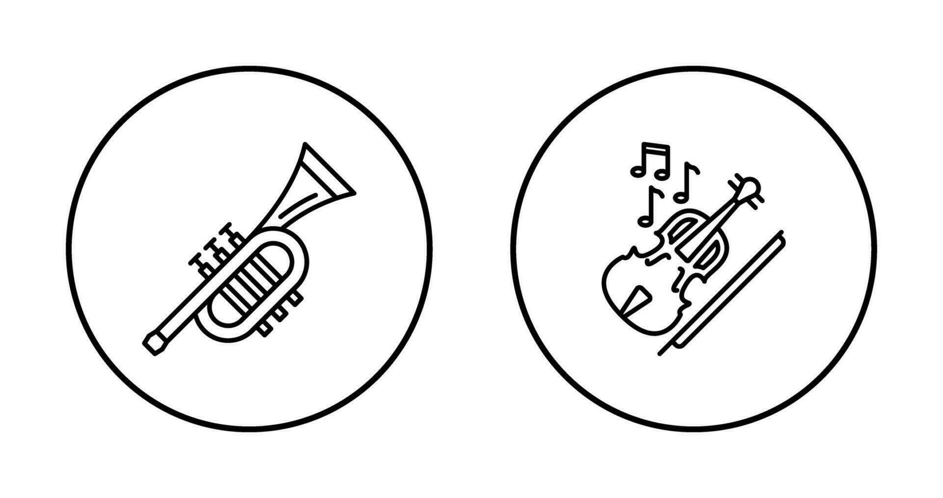 Trumpet and Violin Icon vector