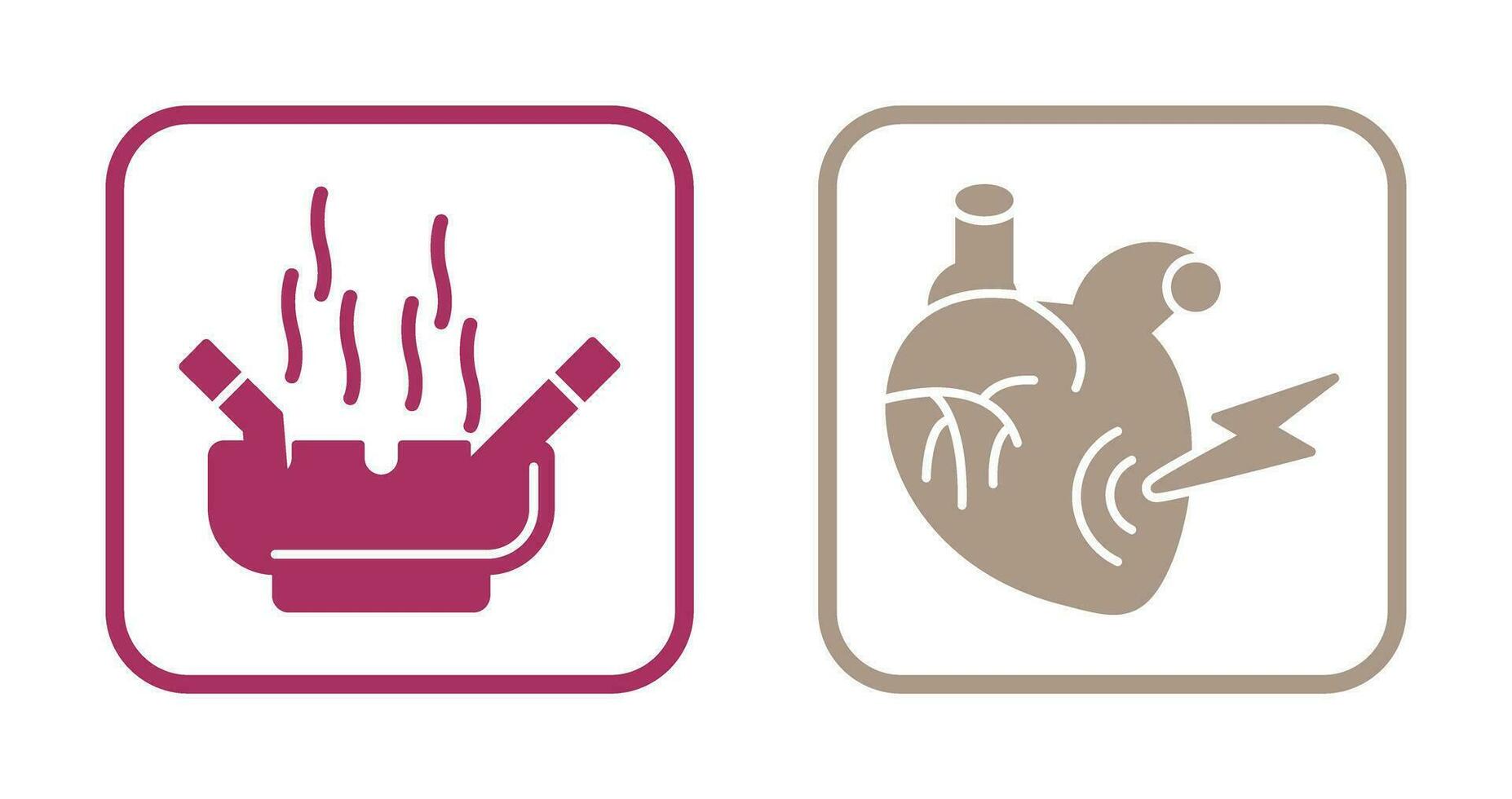 Heart Attack and hashtray Icon vector