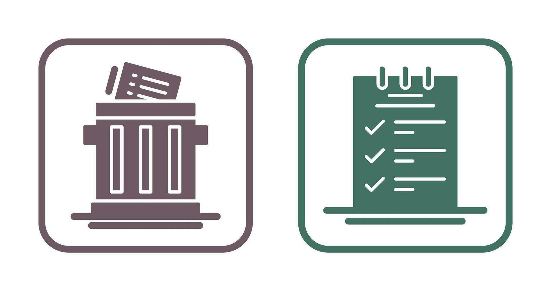 Trash List and Booking CheckList Icon vector