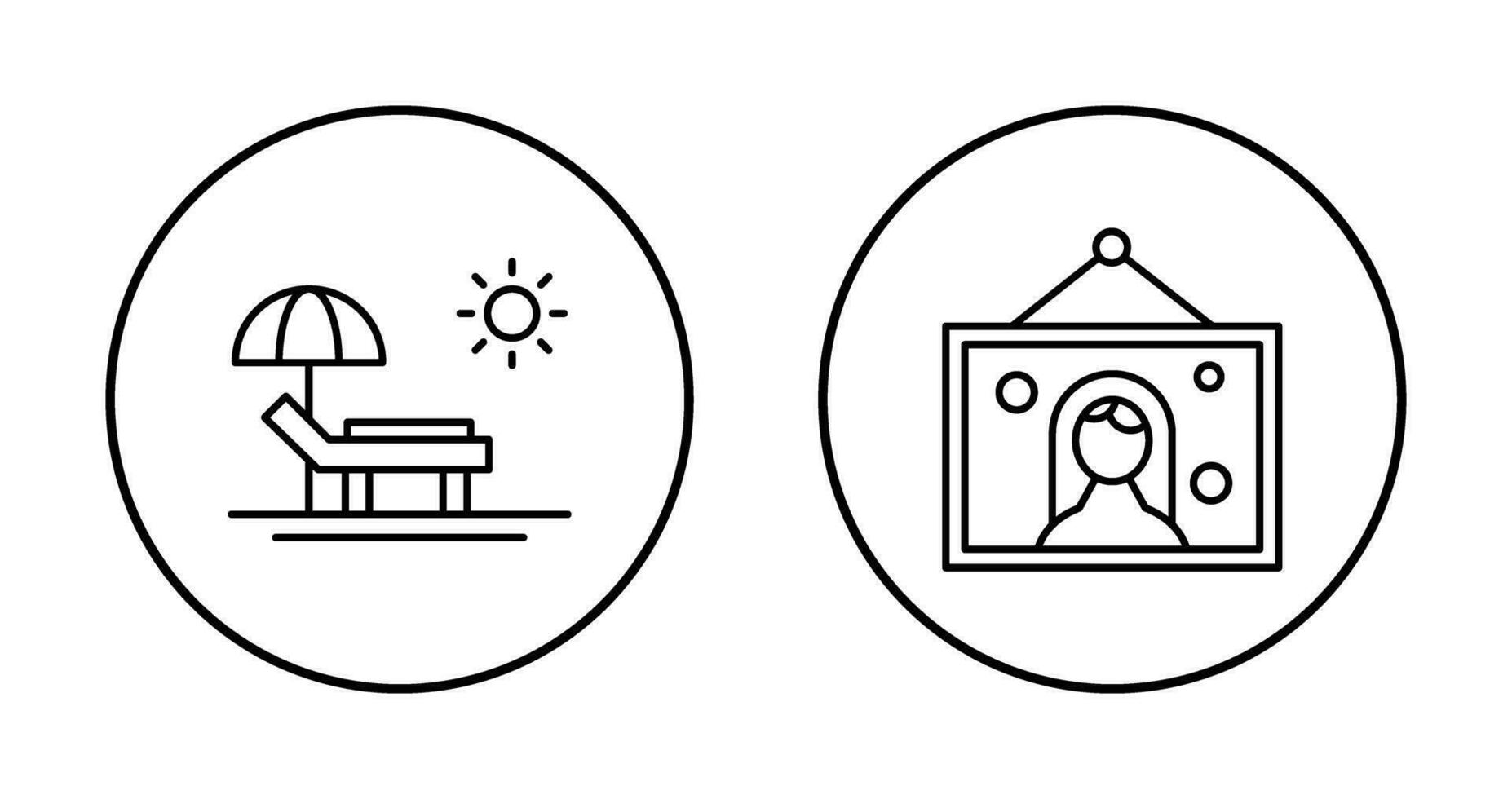 Hammock and Wedding Photo Icon vector