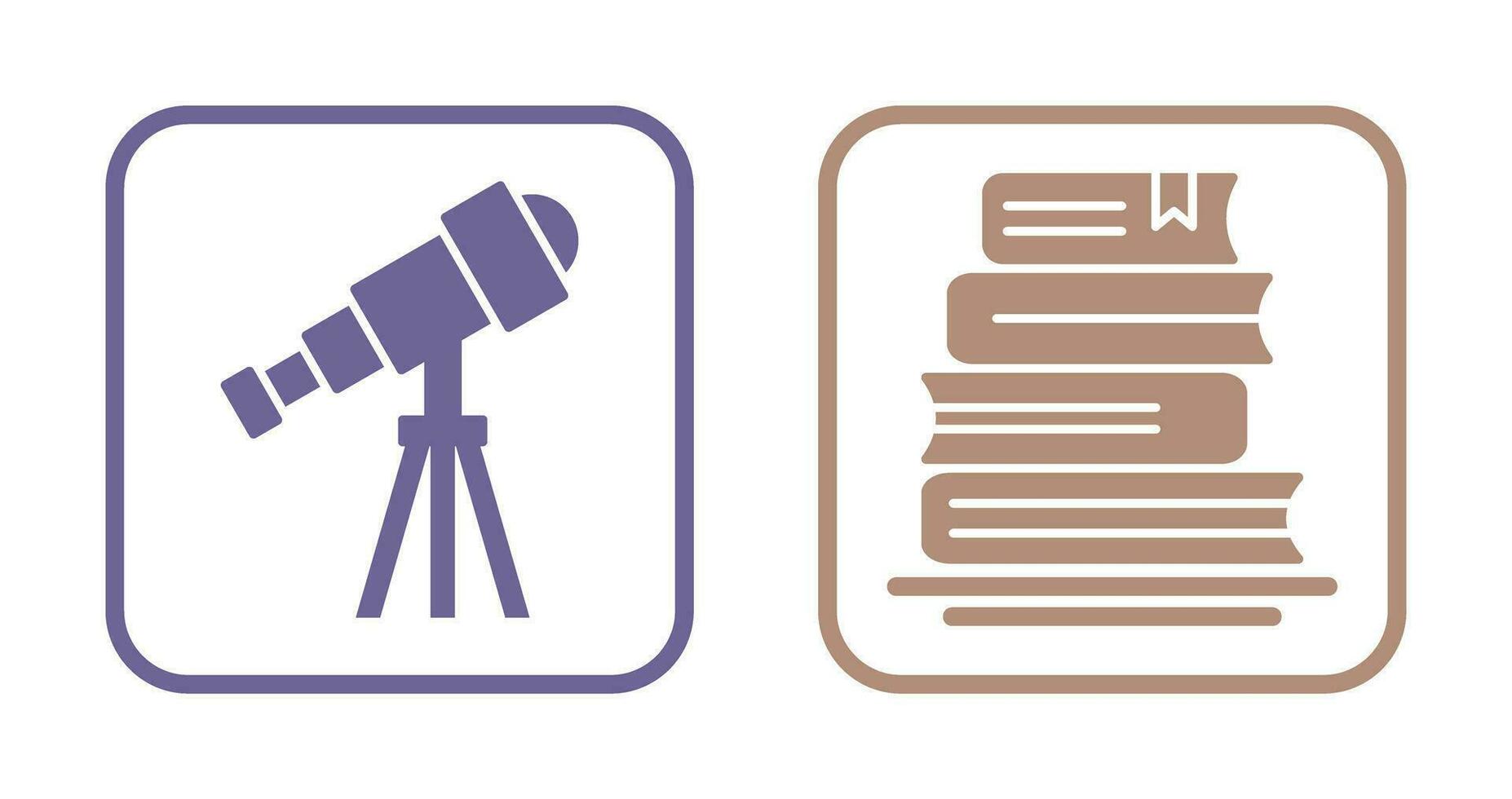 Telescope and BooksSnack and Money Icon vector