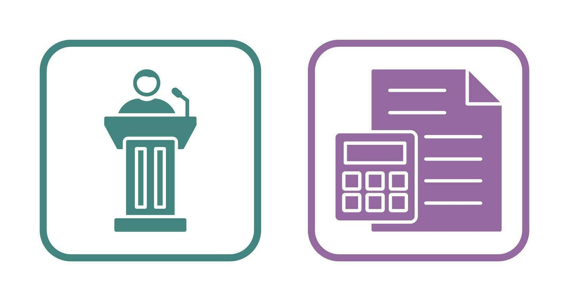 Podium and CalculatorSnack and Money Icon vector