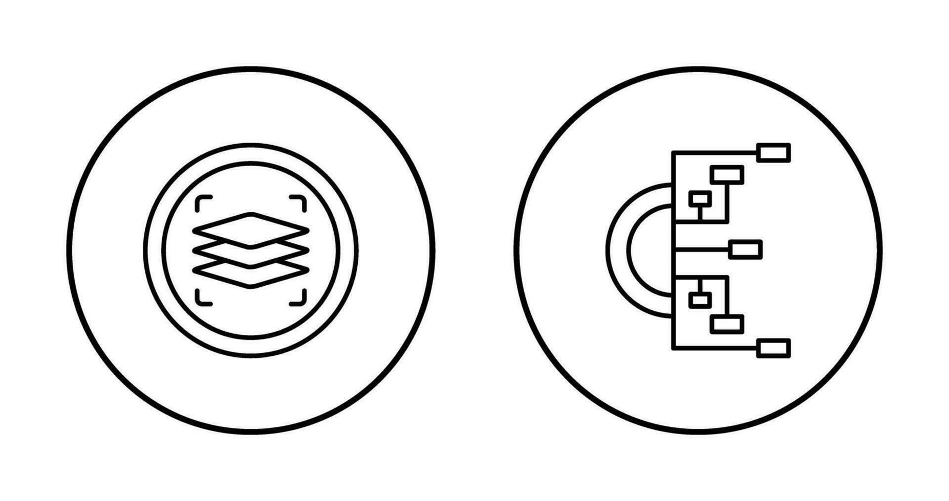 Layers and Flowchart Icon vector