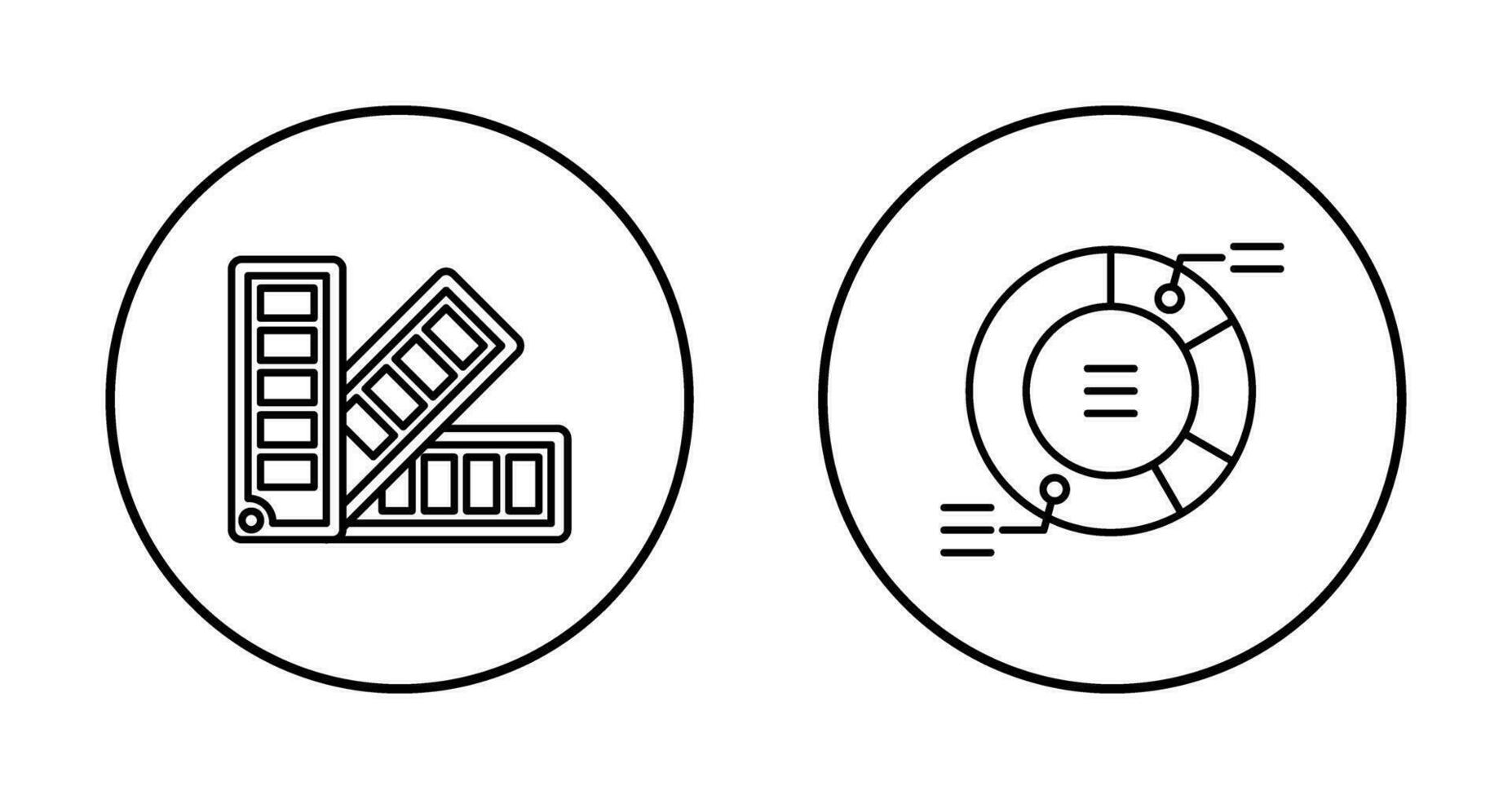 tarta gráfico y pantone icono vector