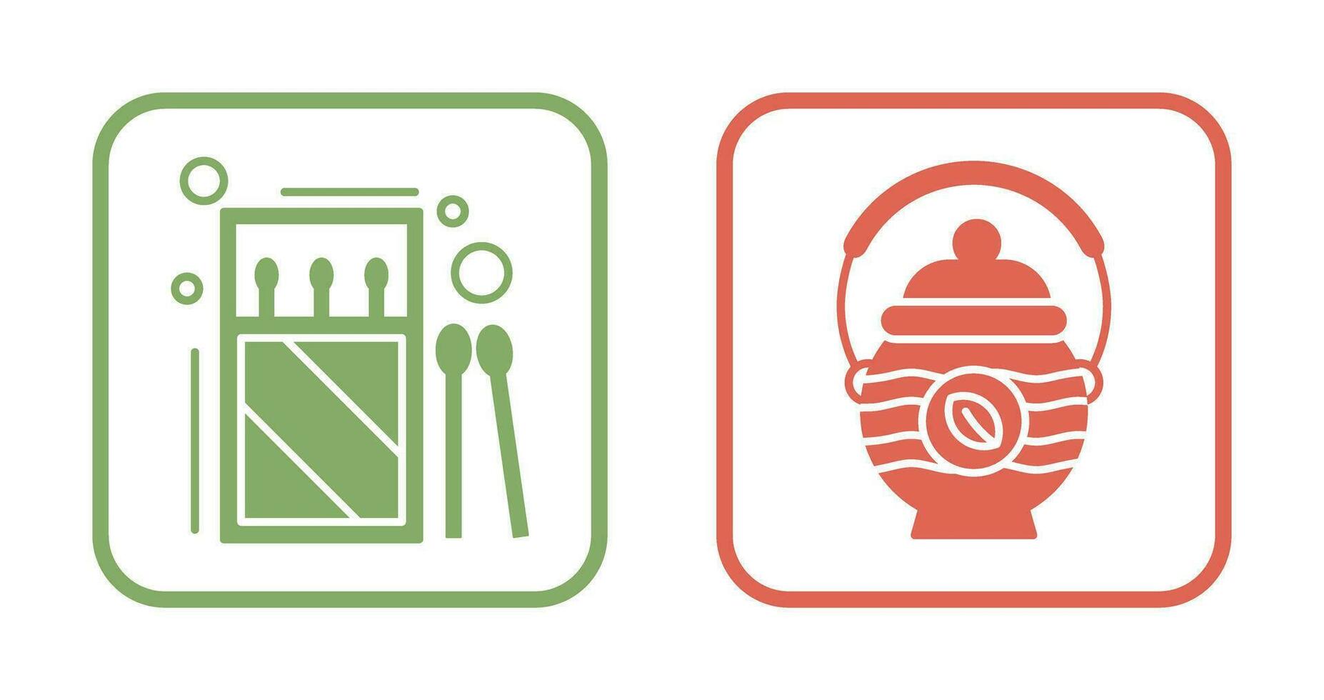 Matches and Teapot Icon vector