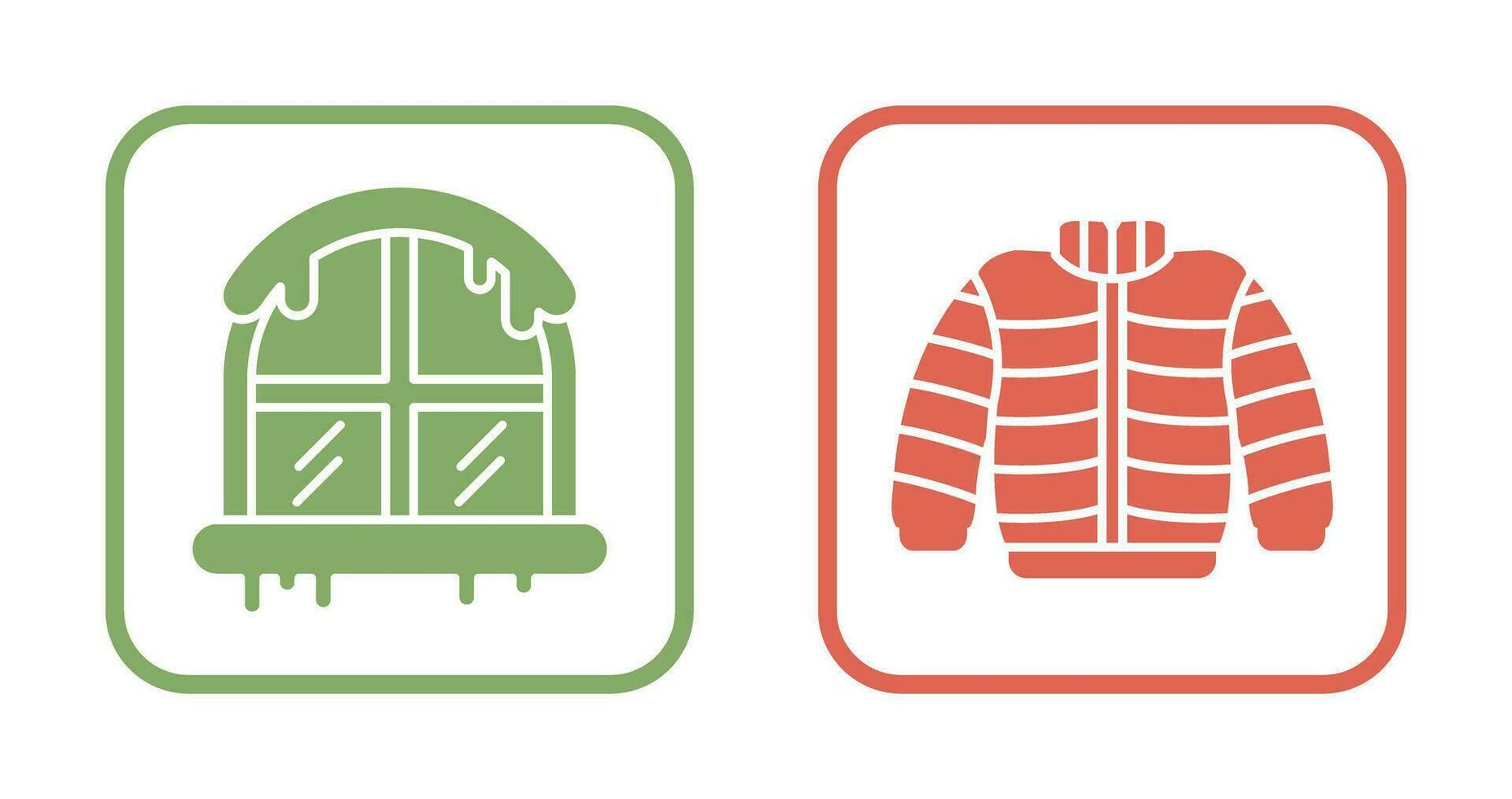 ventana y invierno ropa icono vector
