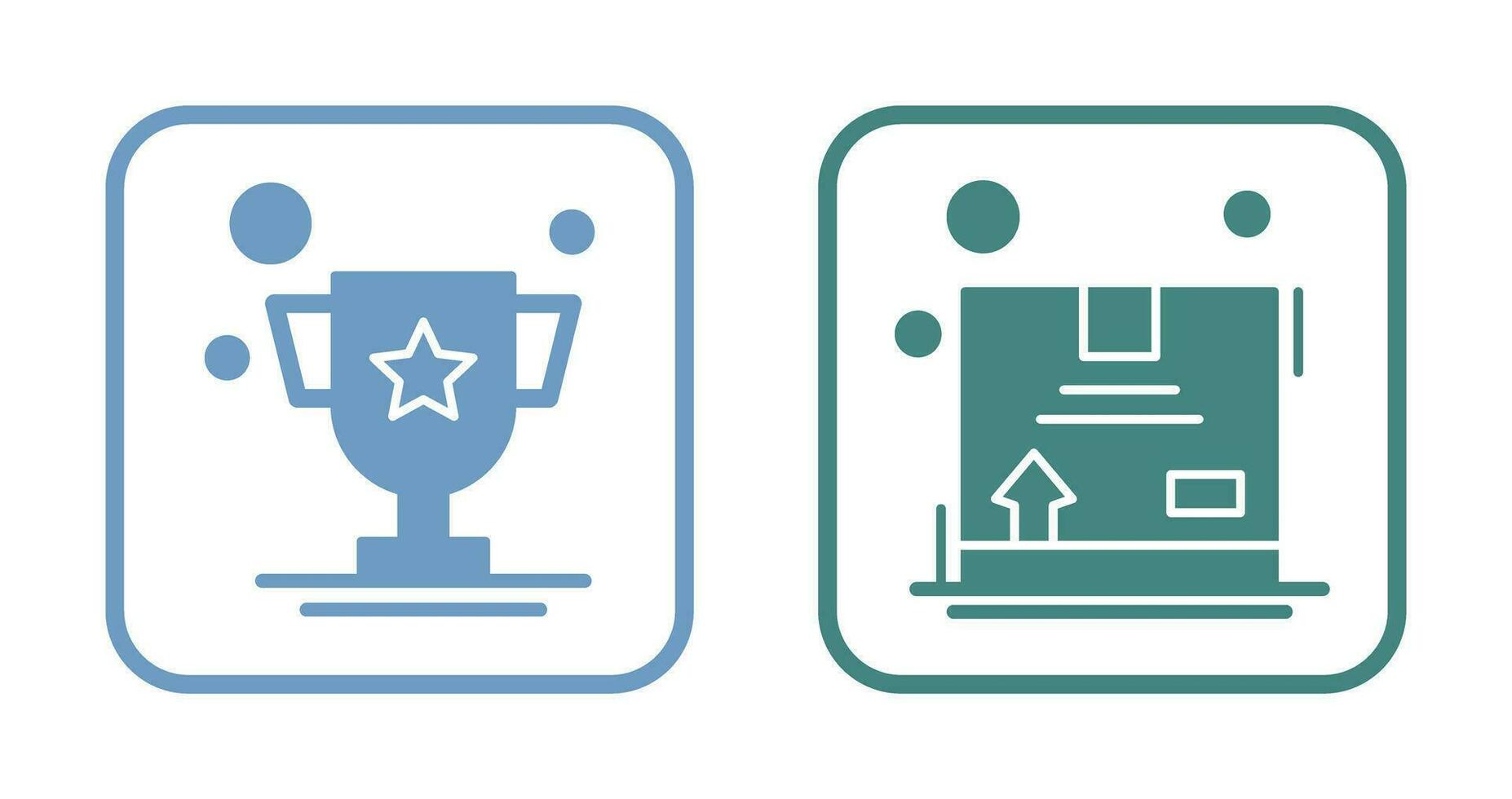 Trophy and Box Icon vector