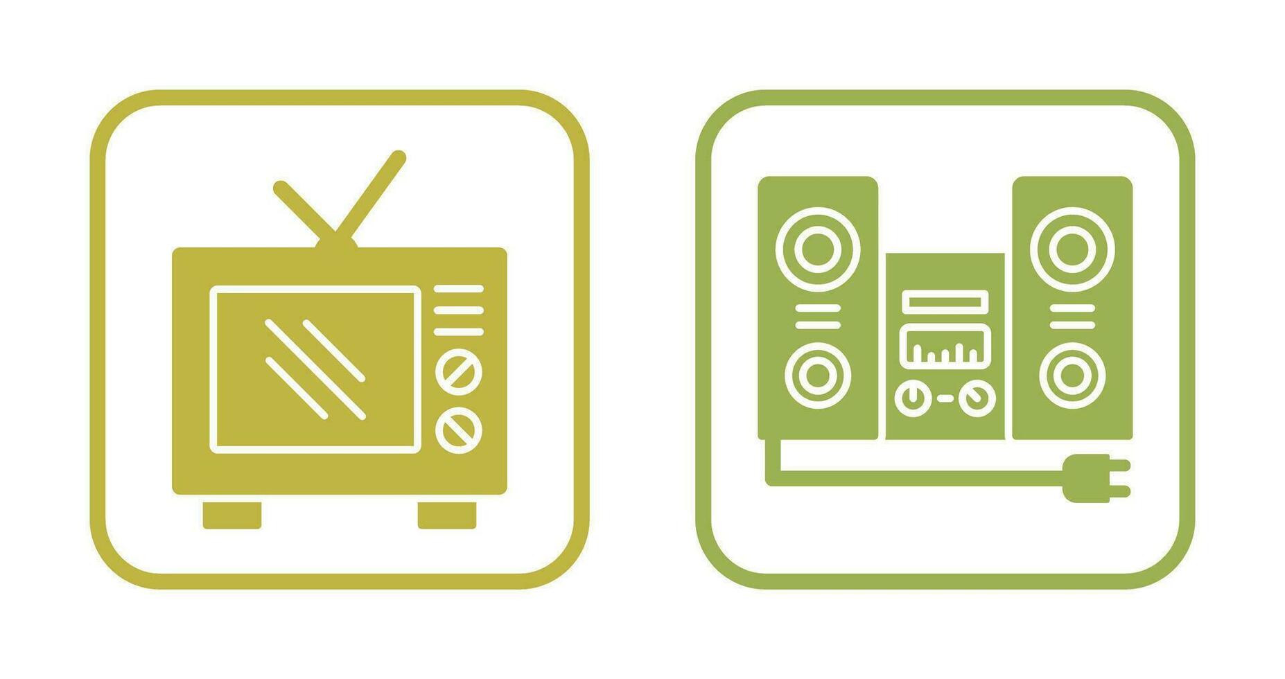 Old TV and Stereo Icon vector