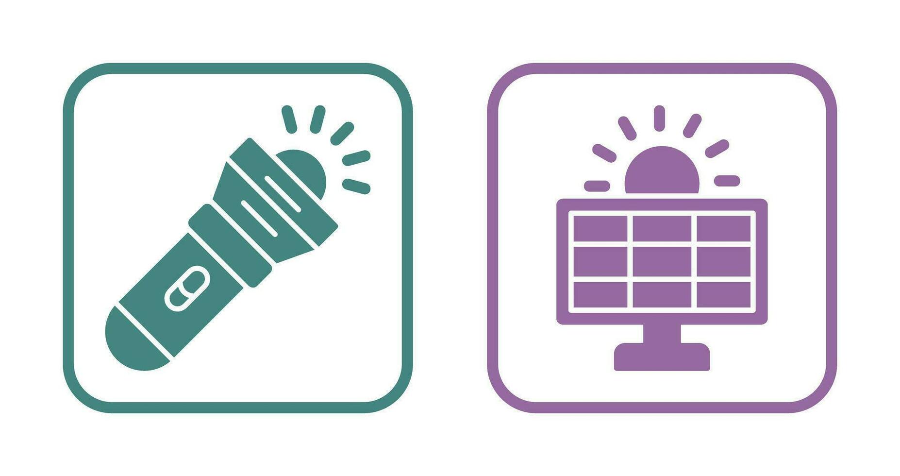 Flashlight and Solar  Icon vector