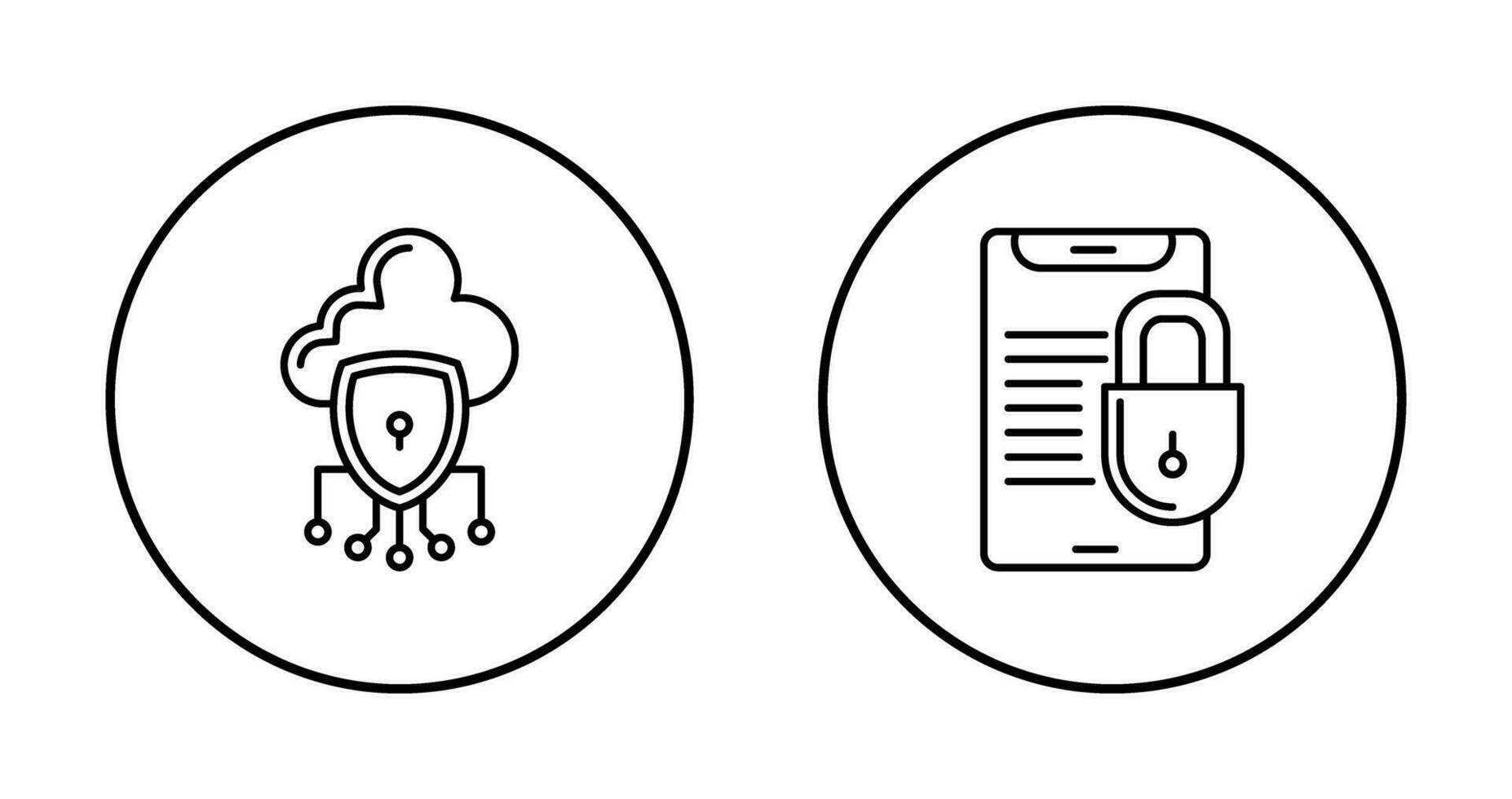 Data Protection and Smart Phone Icon vector