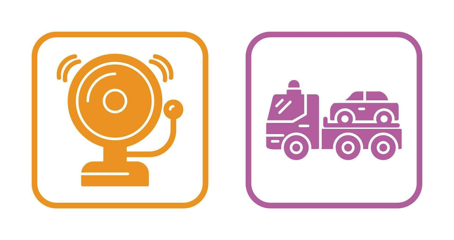 Fire Alarm and Tow Truck Icon vector