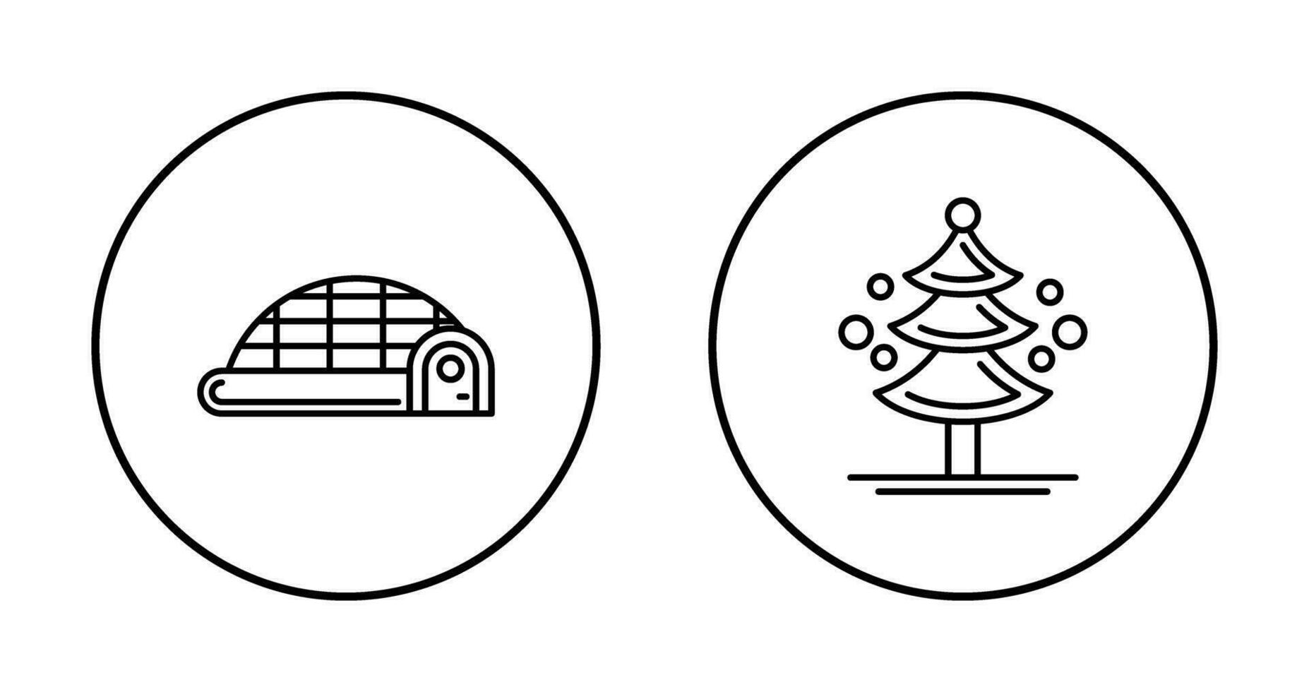 Igloo and Pine Tree Icon vector