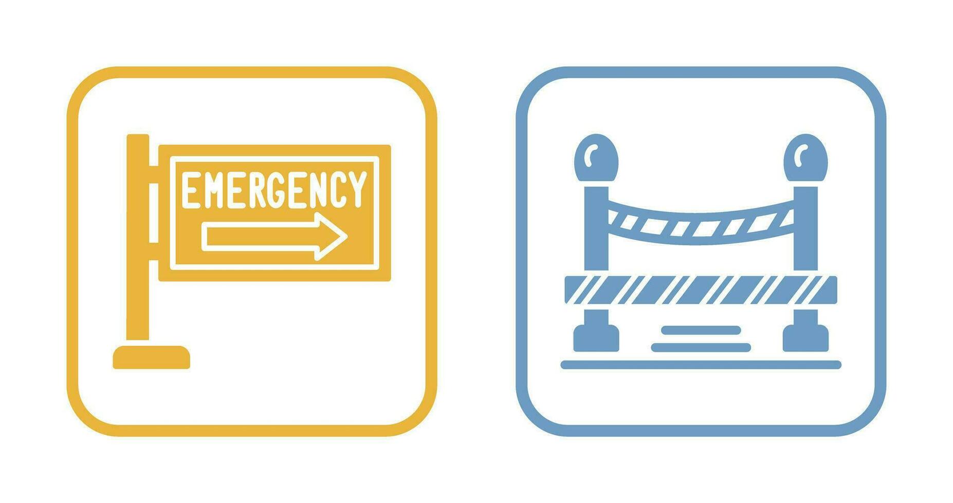 Emergency Sign and Do Not Cross Line, Icon vector