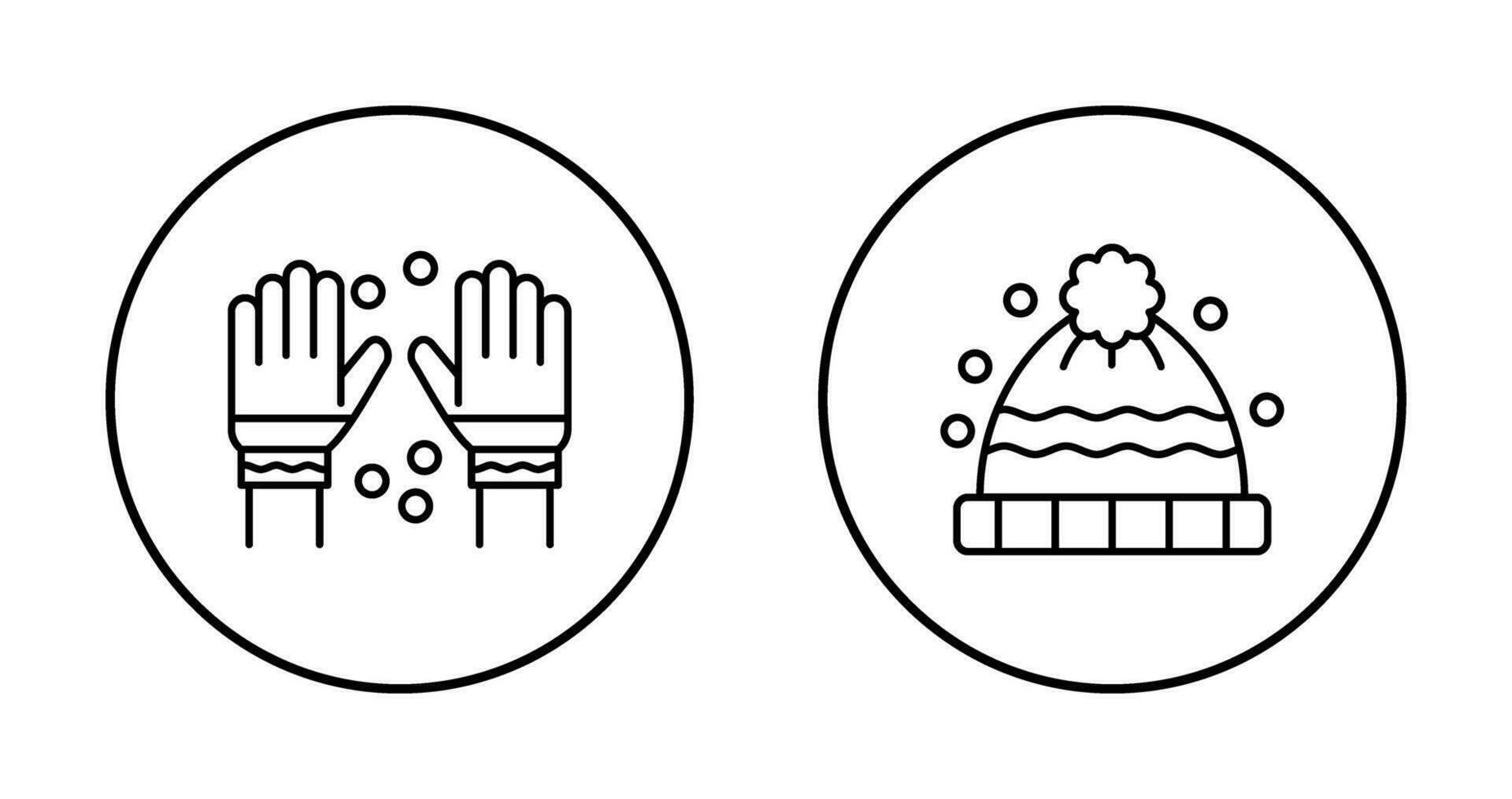 invierno guantes y invierno sombrero icono vector
