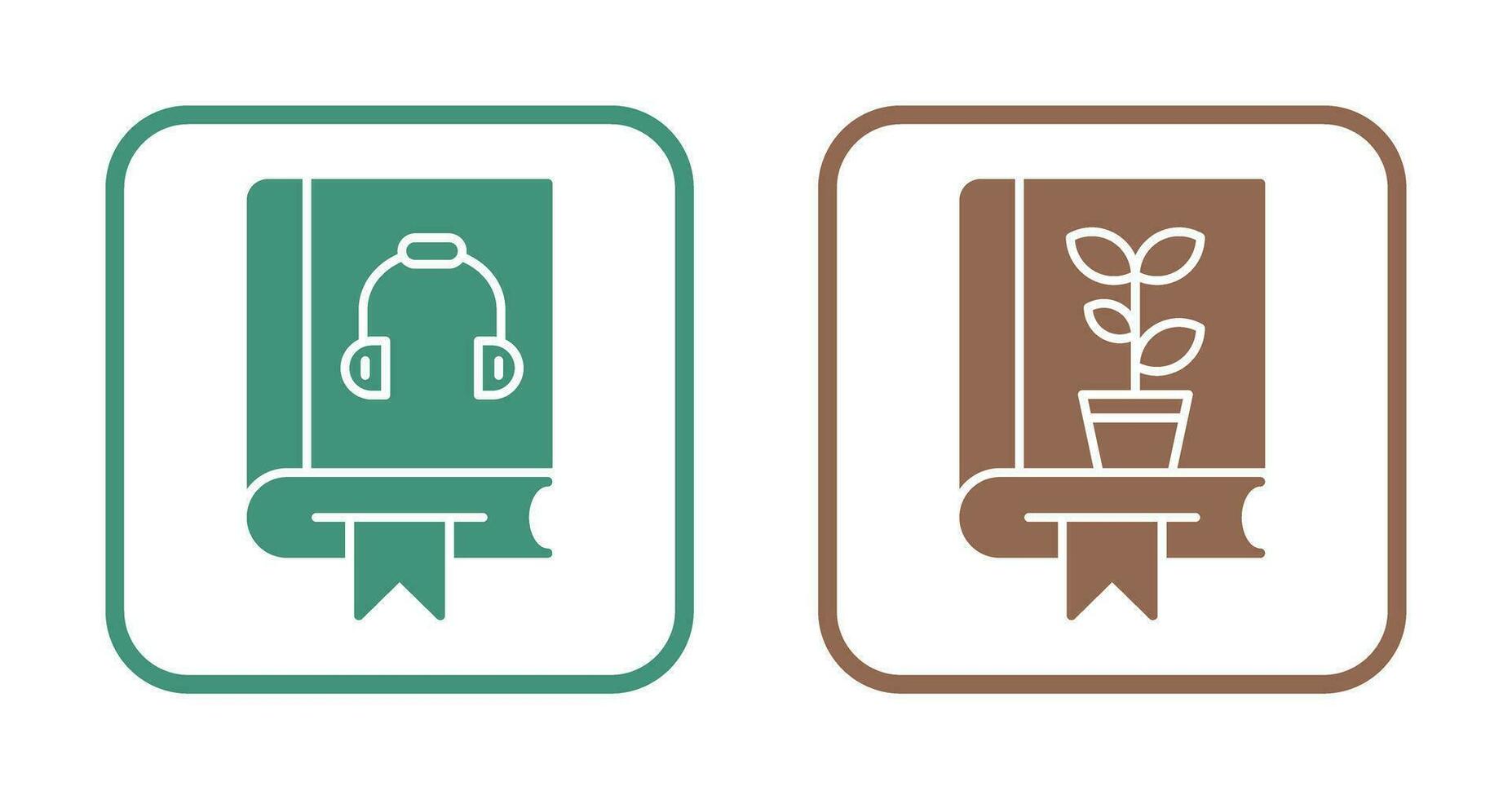 Audiobook and Botany Icon vector