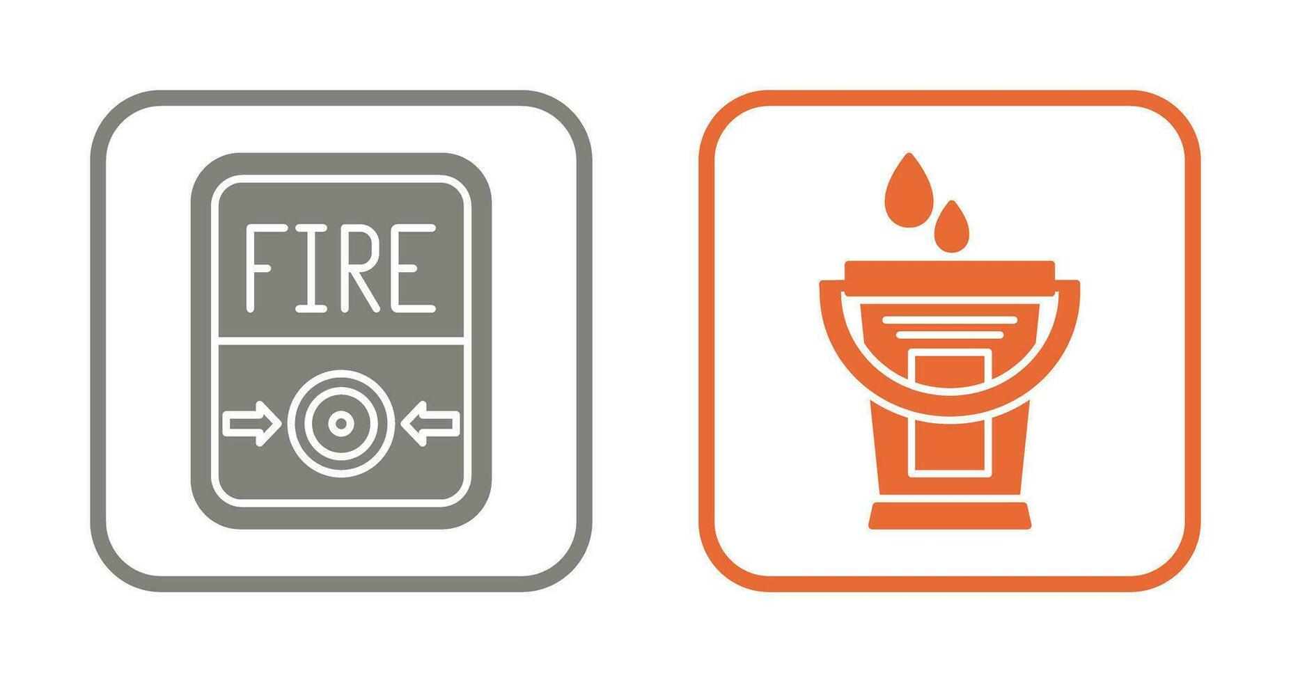 Fire Button and Water Bucket Icon vector