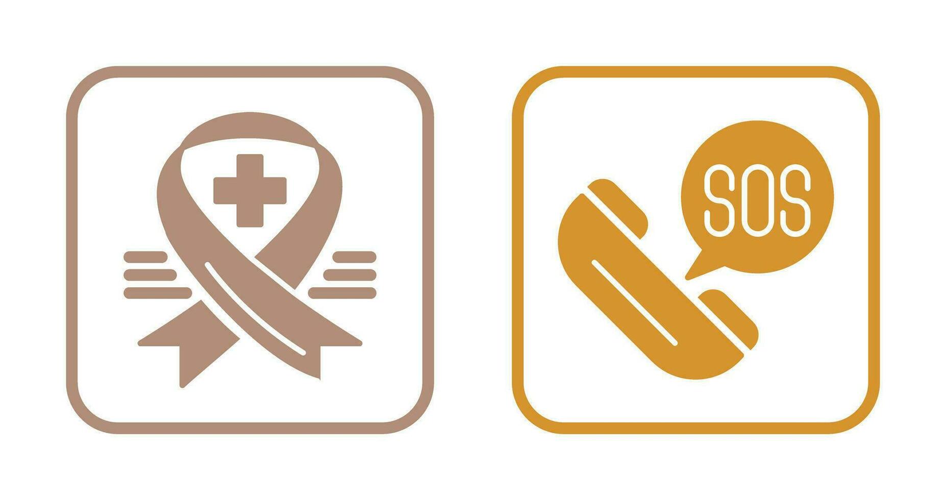 Ribbon and Sos Icon vector