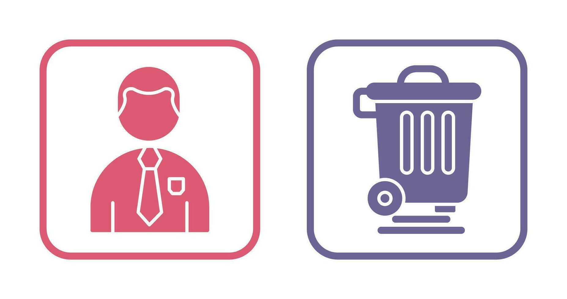 Employee and Dustbin Icon vector