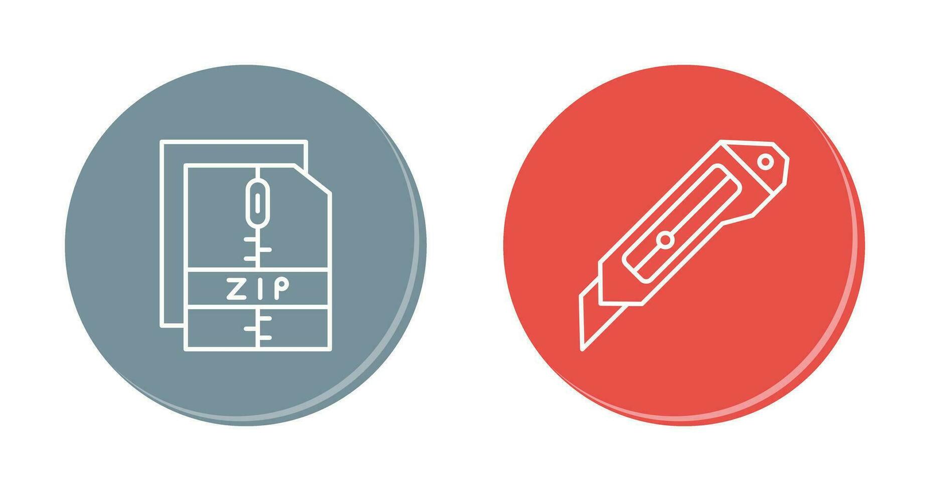 Cutter and Zip File Icon vector