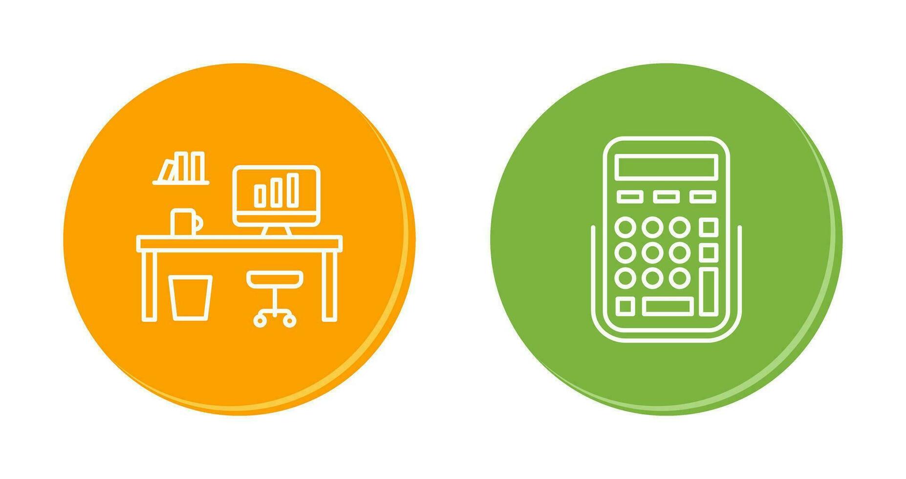 Office Desk and Calculator Icon vector