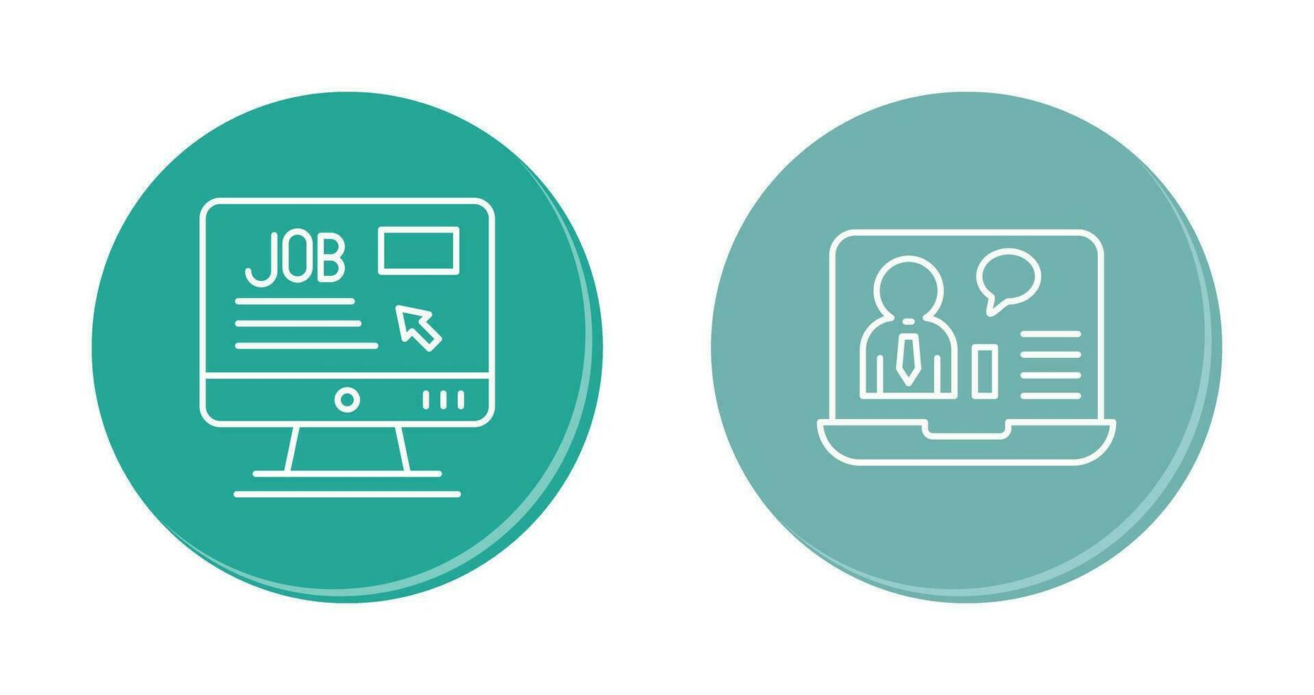 Online Job and Online Job Interview Icon vector