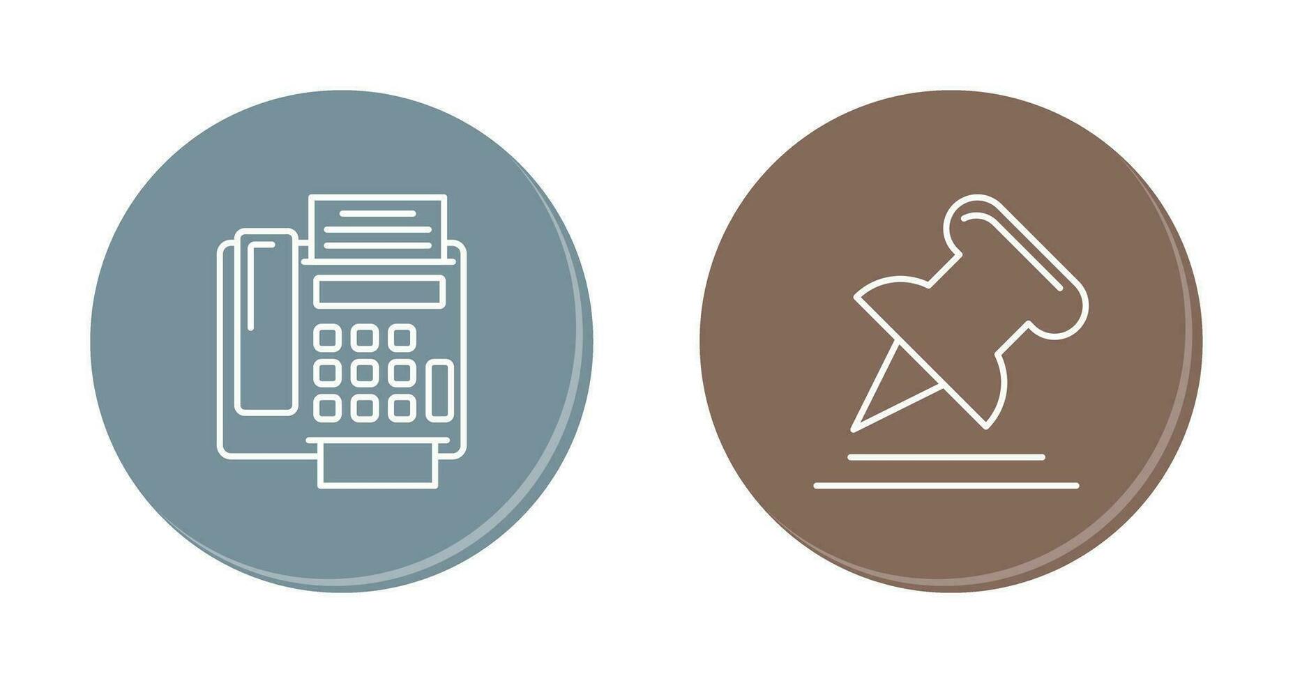 Fax Machine and Pin Icon vector