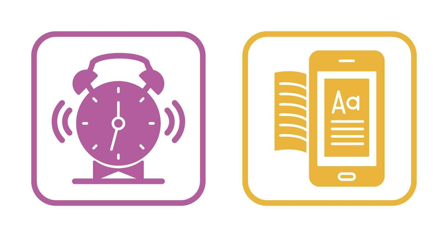 Alarm Clock and Ebook Icon vector