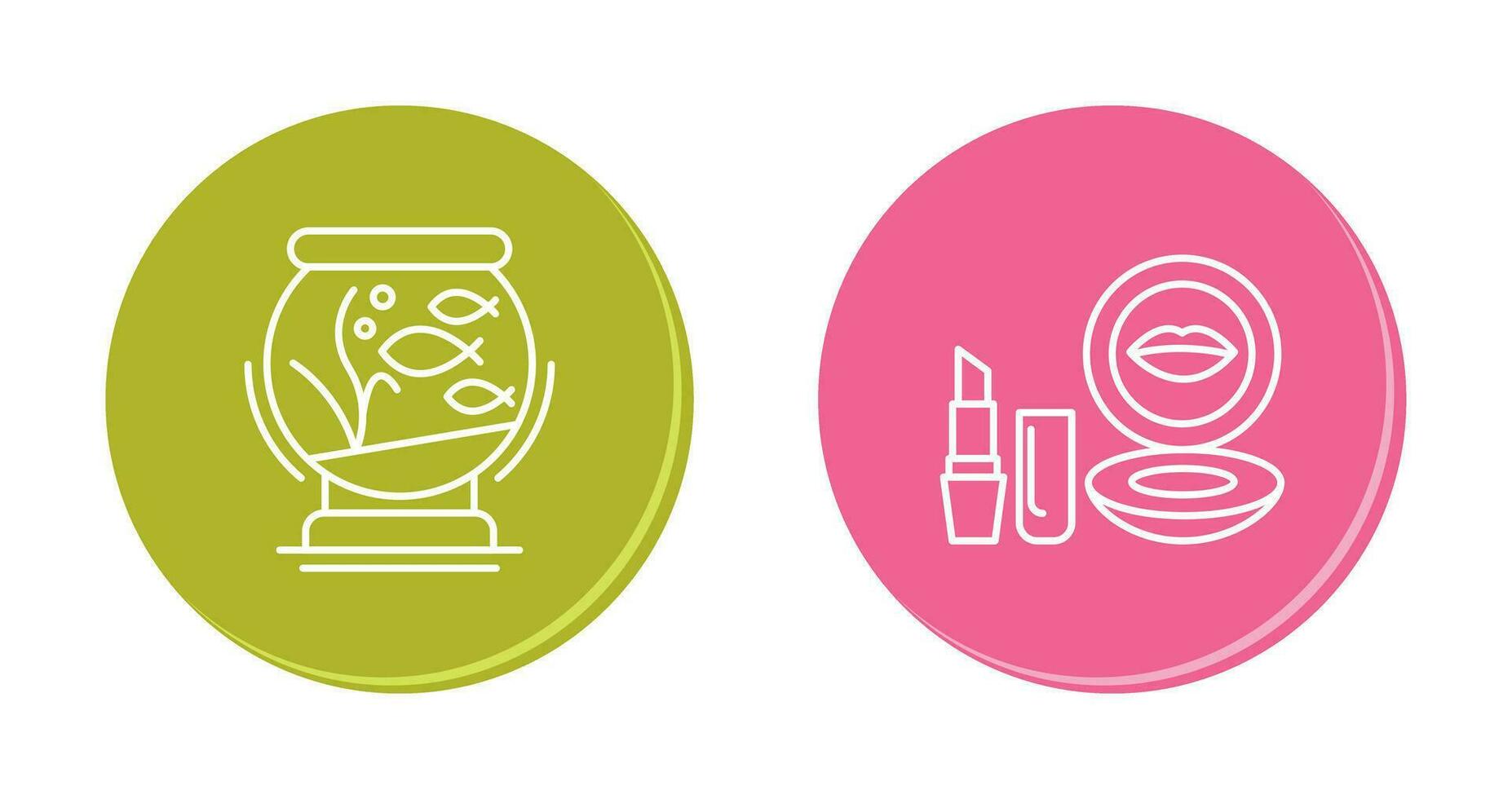 Fishbowl and Makeup Icon vector