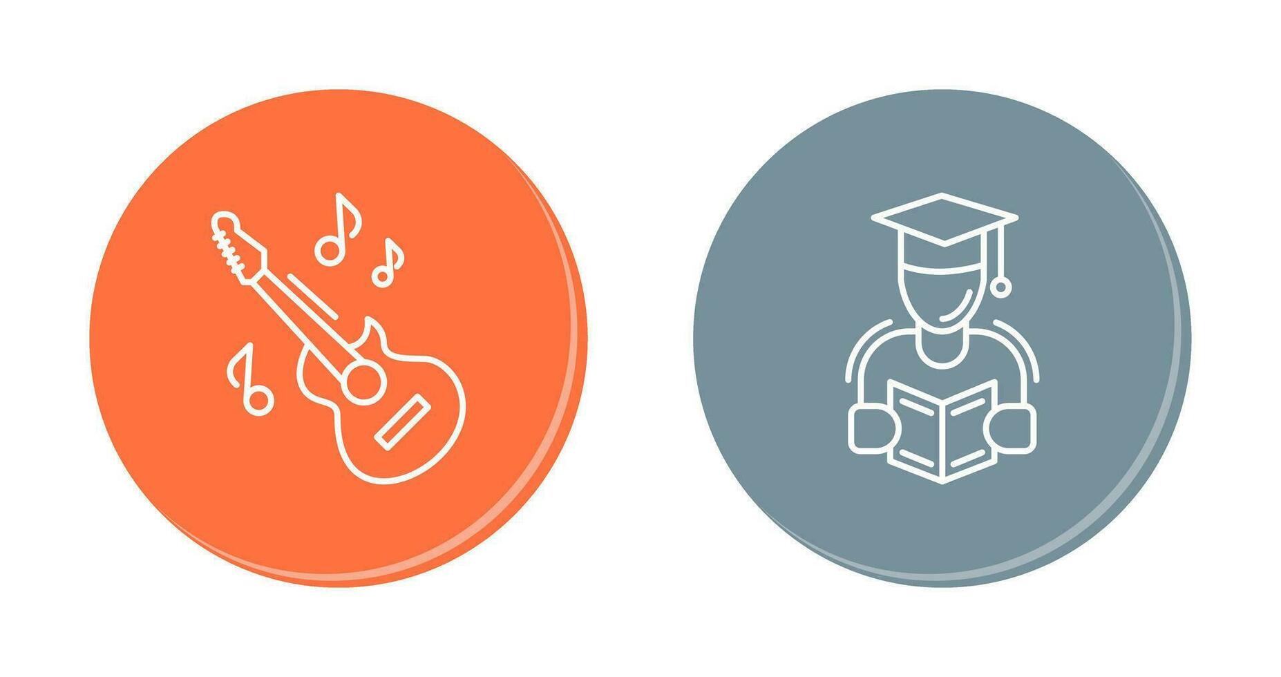 Learning and Guitar Icon vector